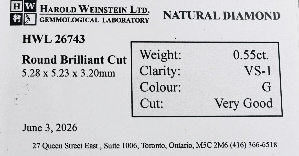 Natural 0.55 ct. Round Cut Loose Diamond