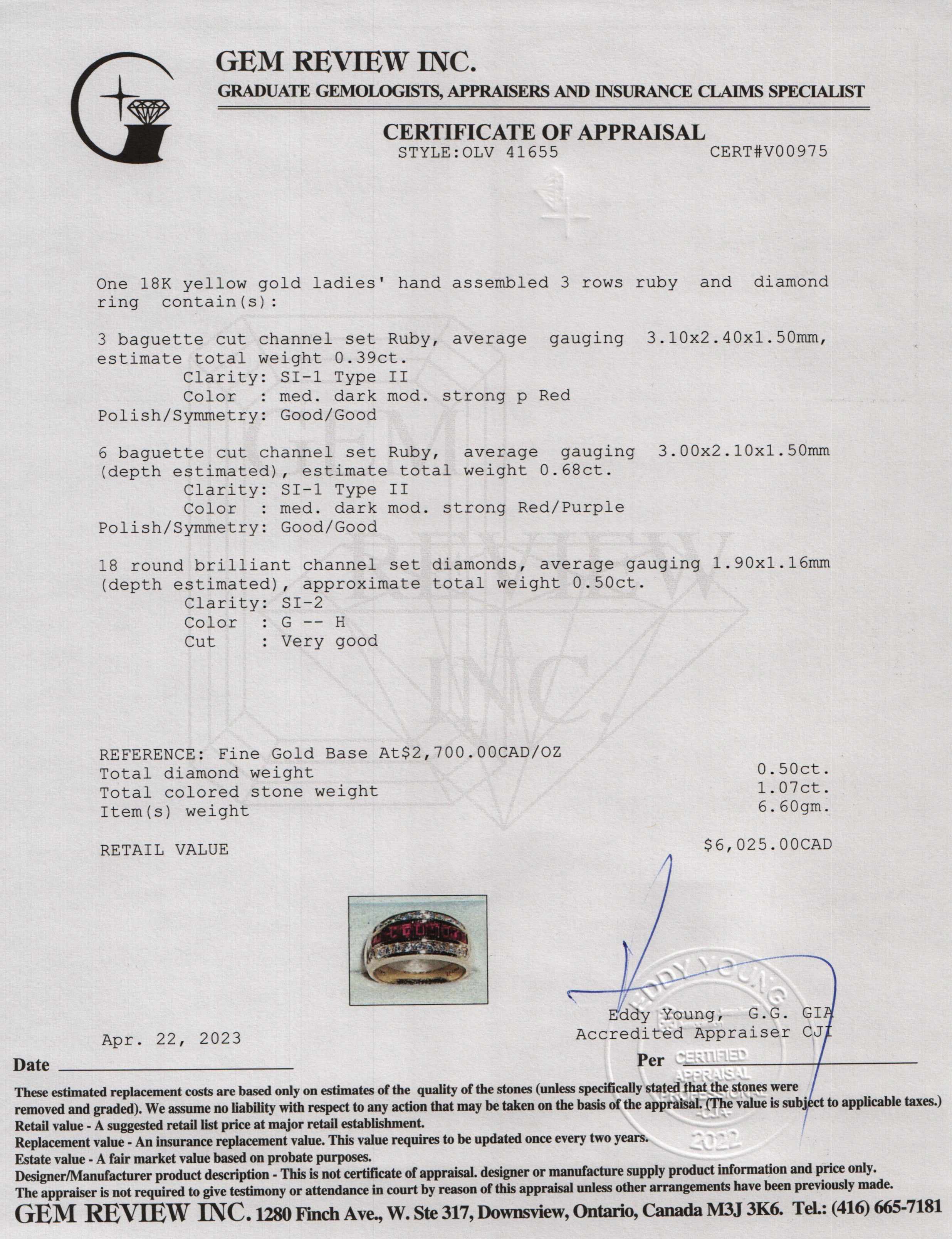 18k Yellow Gold Ruby & Diamond Ring