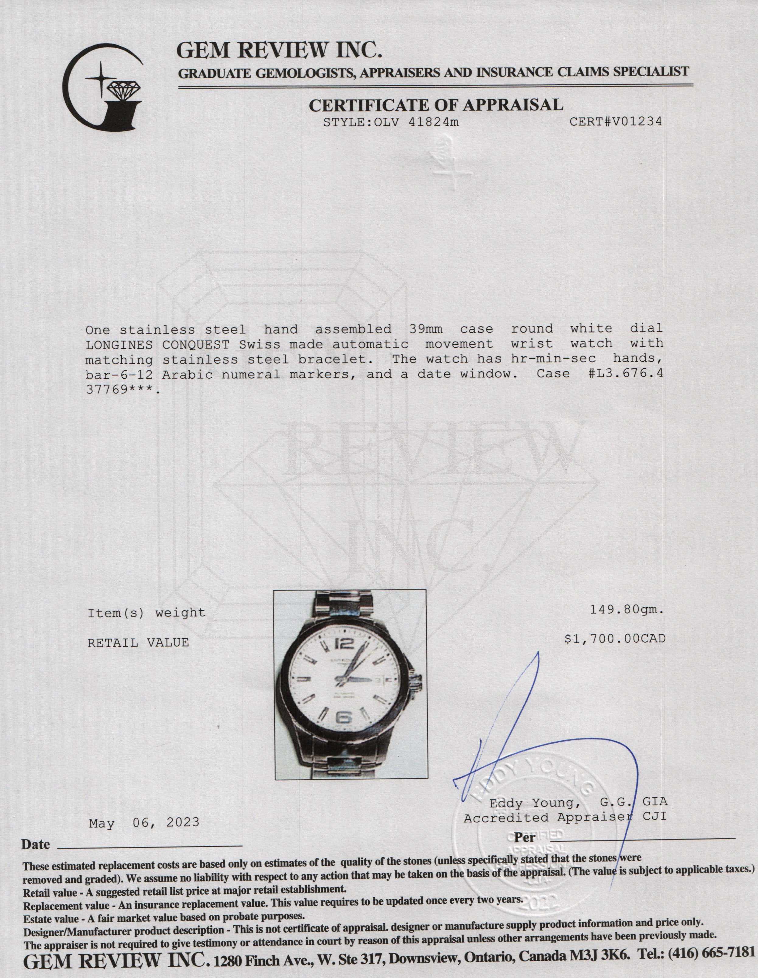 Longines Conquest 39MM Automatic Watch