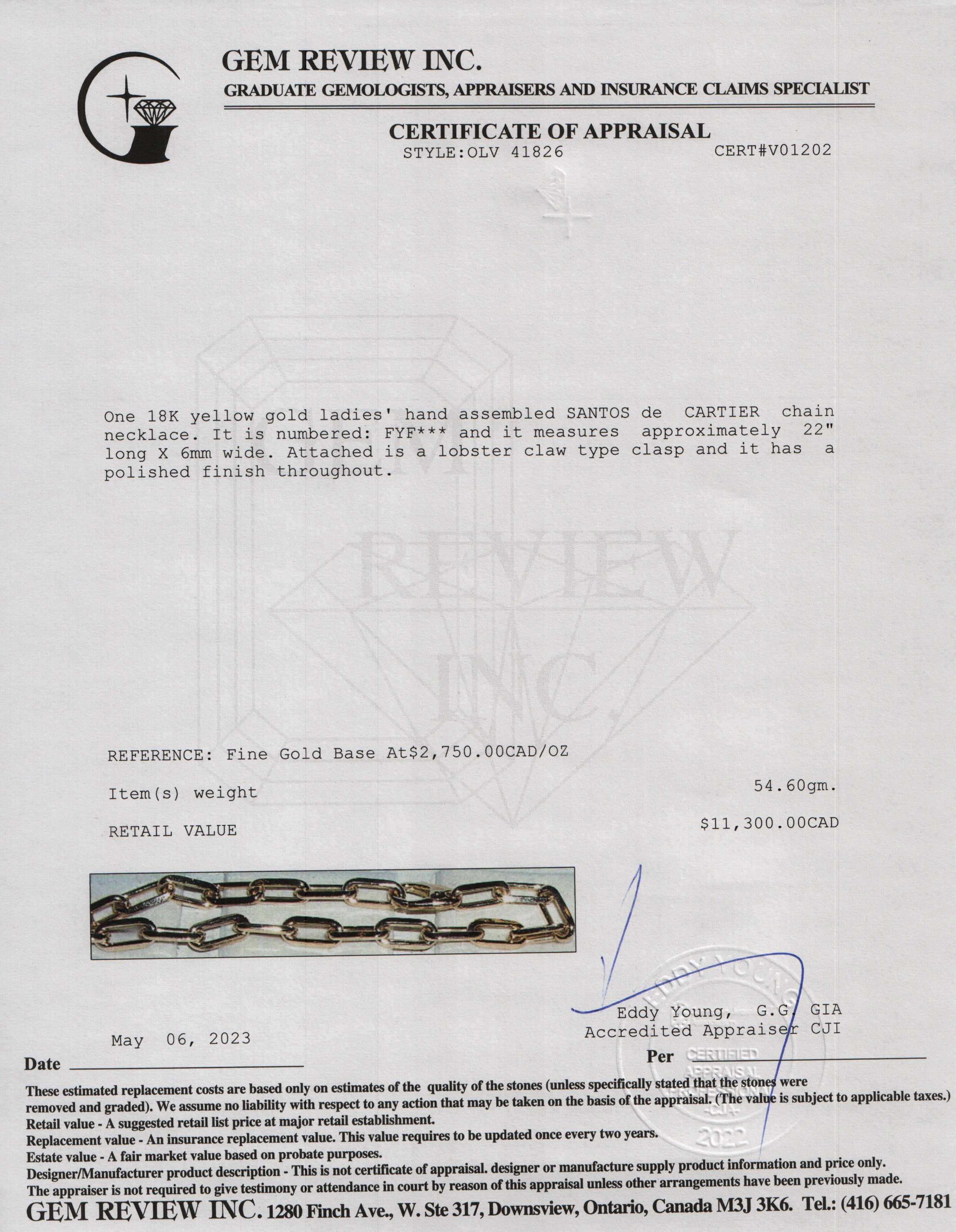 Cartier Santos De Cartier Chain Necklace