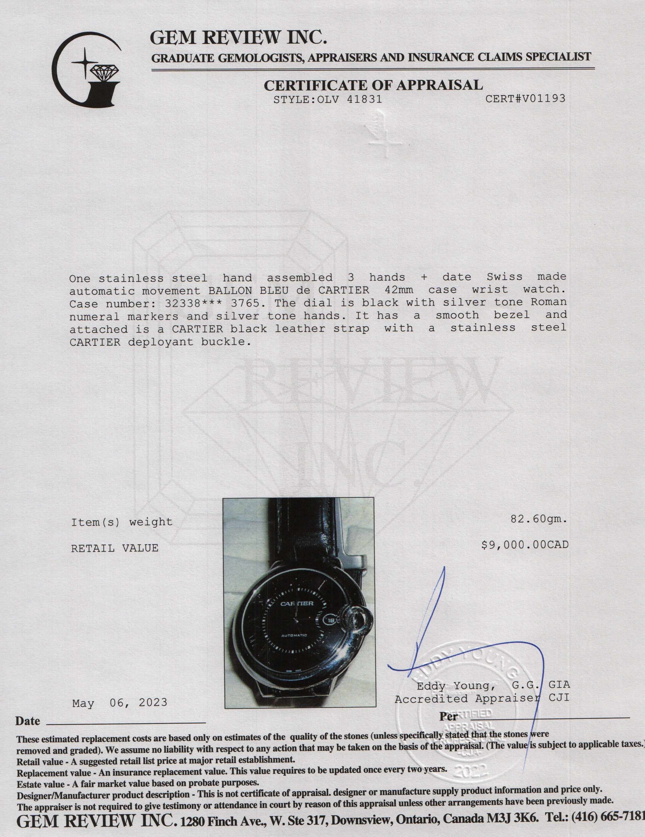 Cartier Ballon Bleu de Cartier 42MM Watch