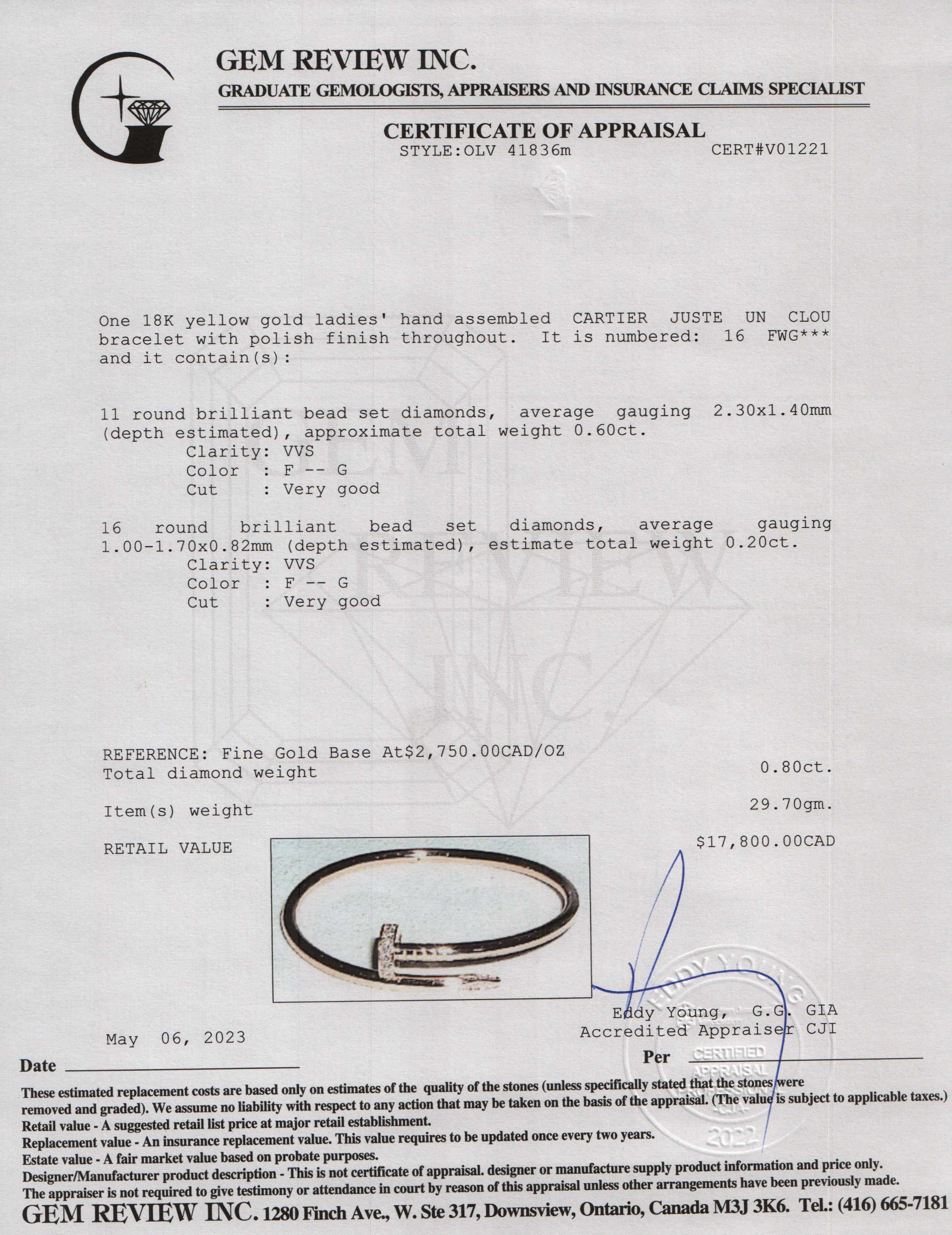 Cartier 18k Rose Gold Juste Un Clou Diamond Bracelet w/ Box