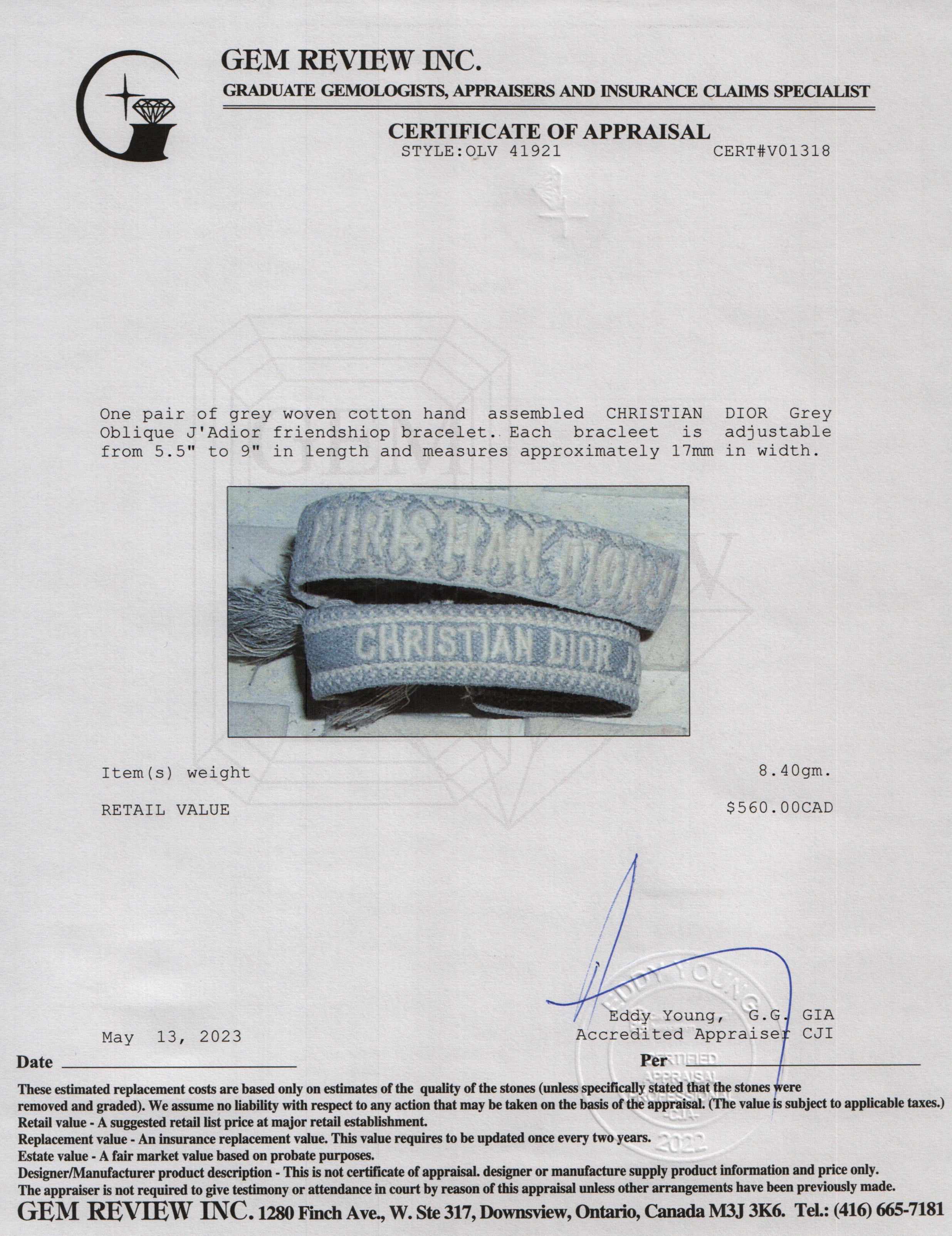 Christian Dior Oblique J'Adior Friendship Bracelet Set