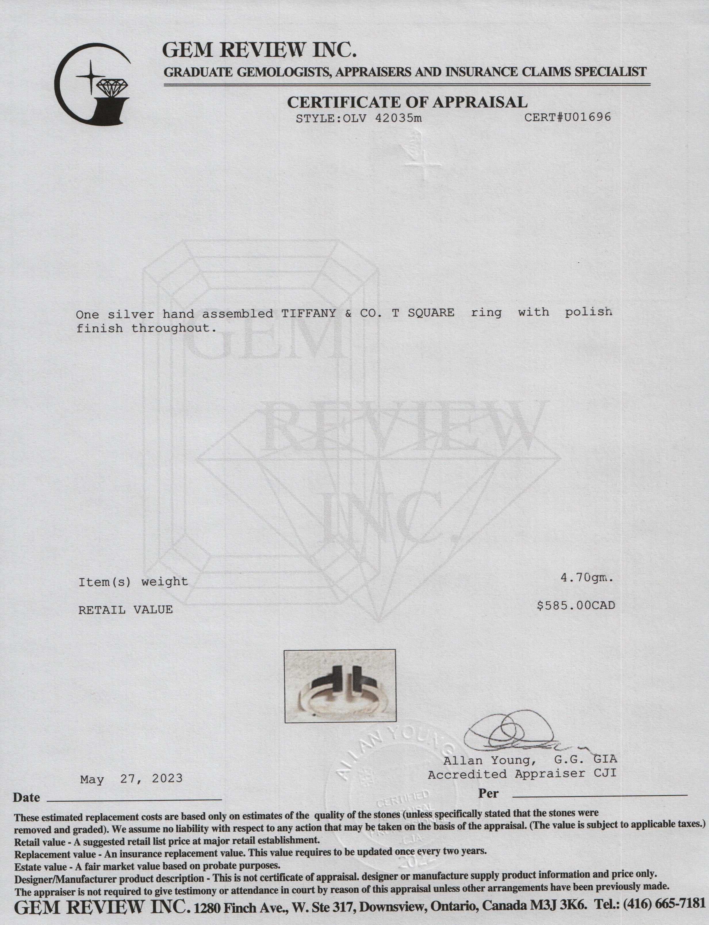 Tiffany & Co. T Square Ring