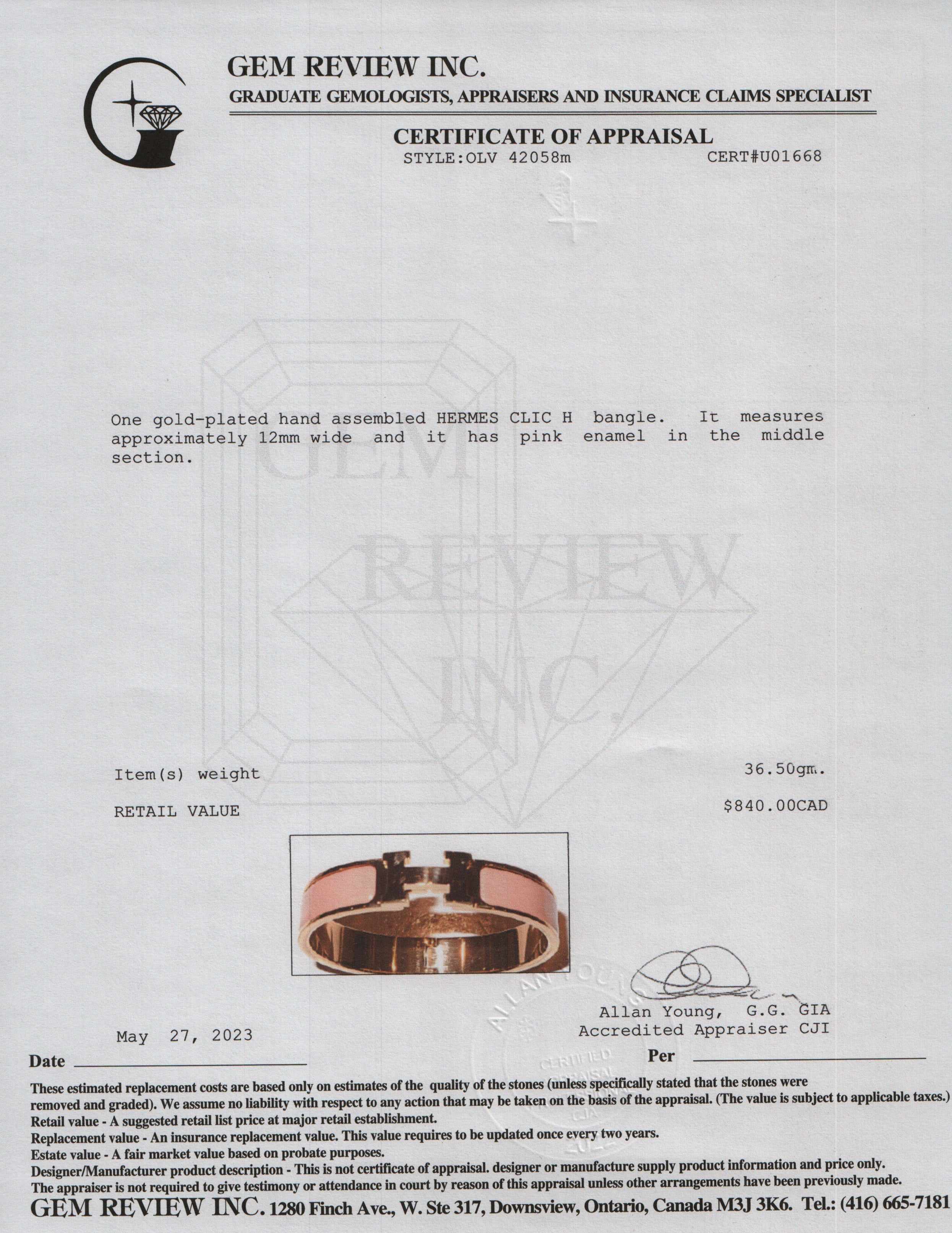 Hermes Clic H Bracelet w/ Box