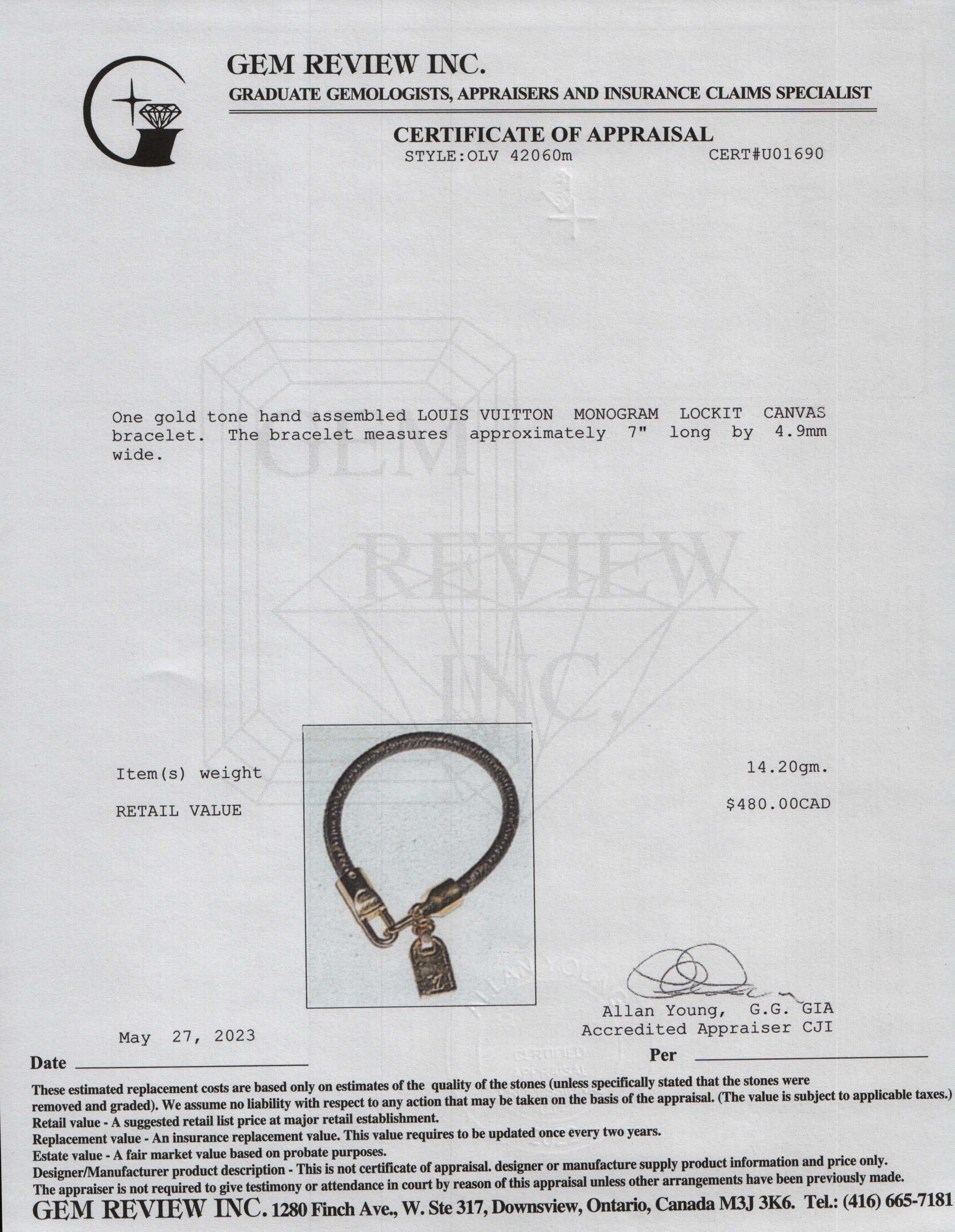 Louis Vuitton Monogram Luck It Bracelet w/ Box