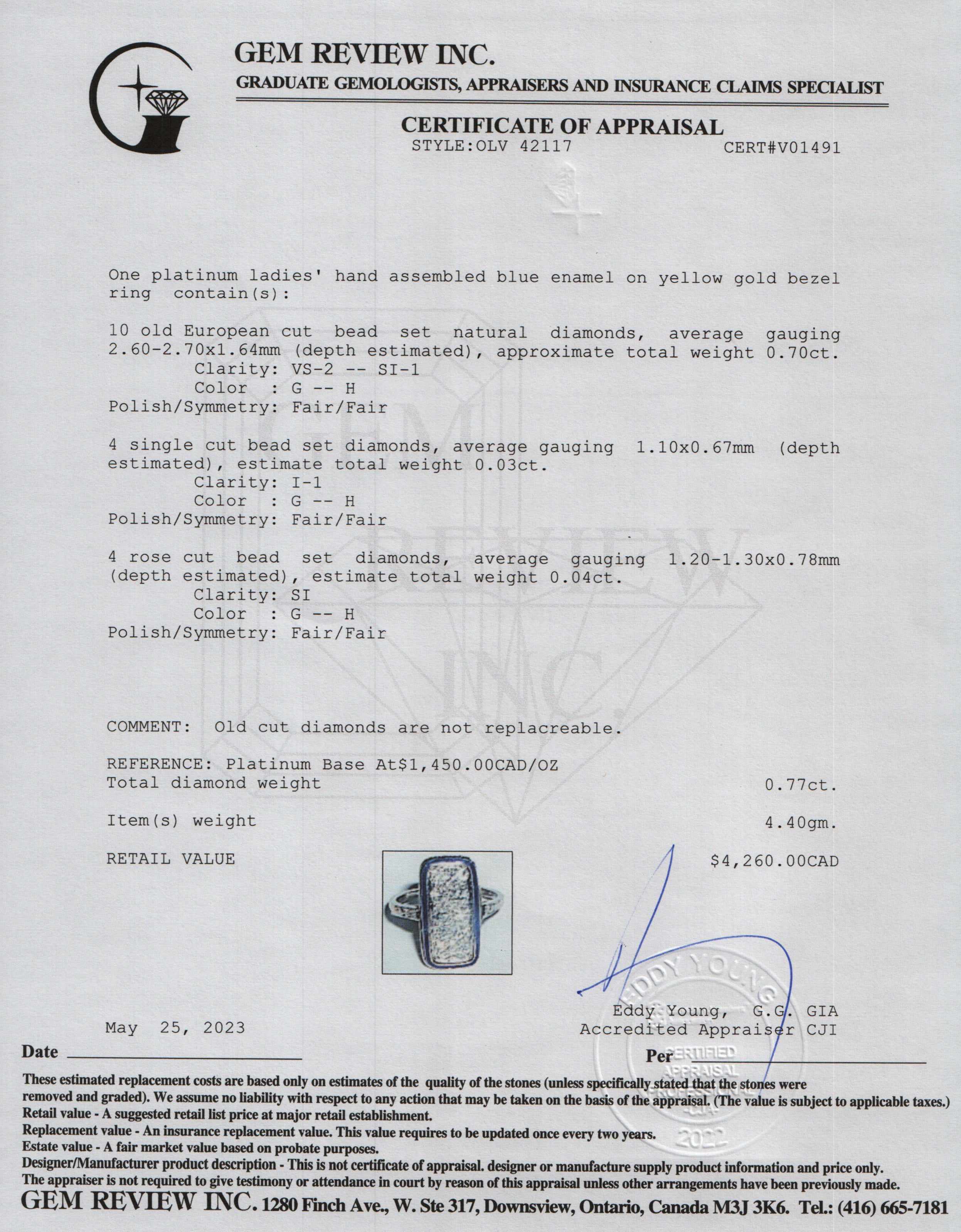 Antique Platinum Diamond Ring