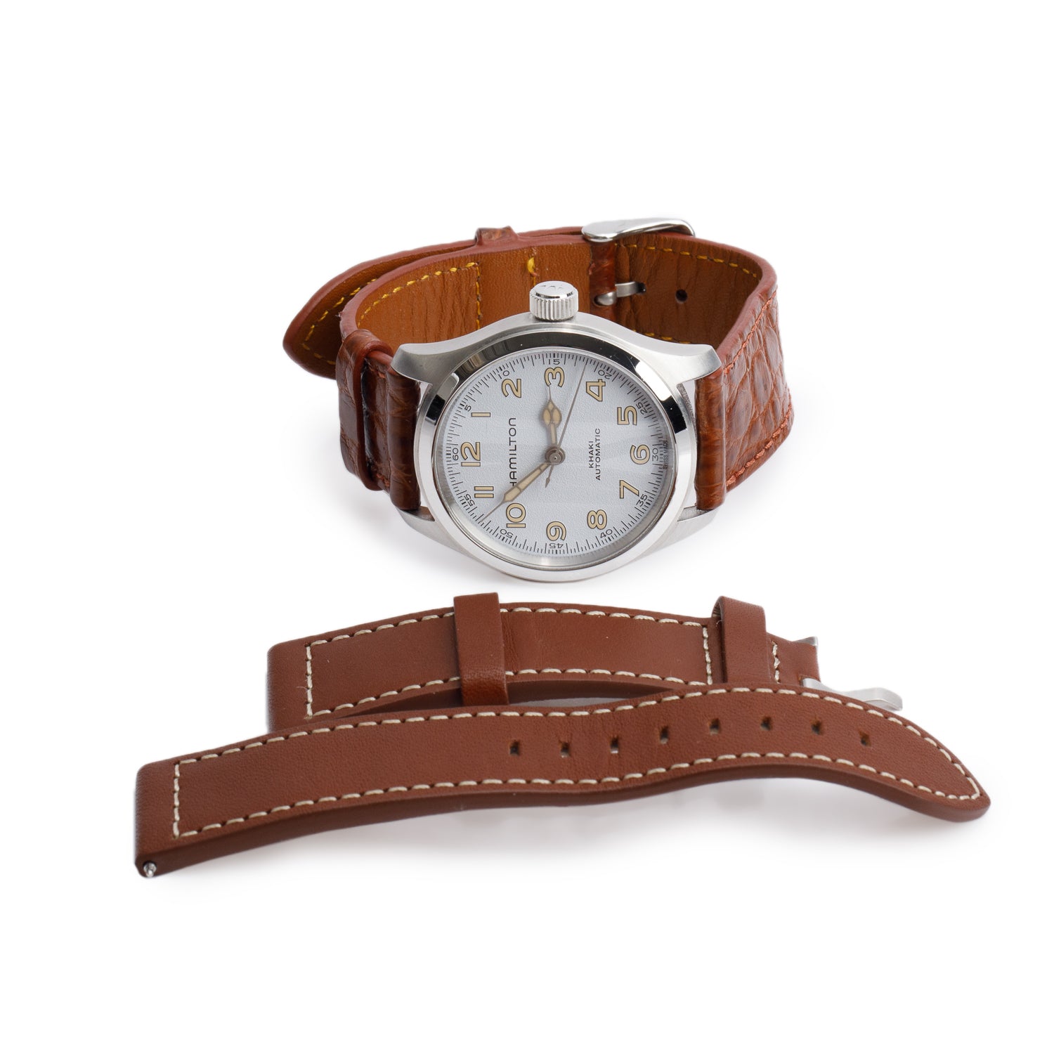 Hamilton Stainless Steel Khaki Field Murph 38 MM Watch White Dial H704050