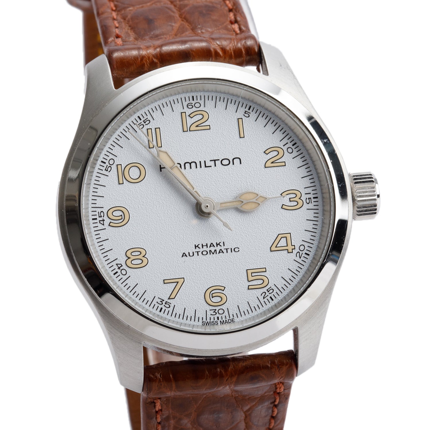 Hamilton Stainless Steel Khaki Field Murph 38 MM Watch White Dial H704050