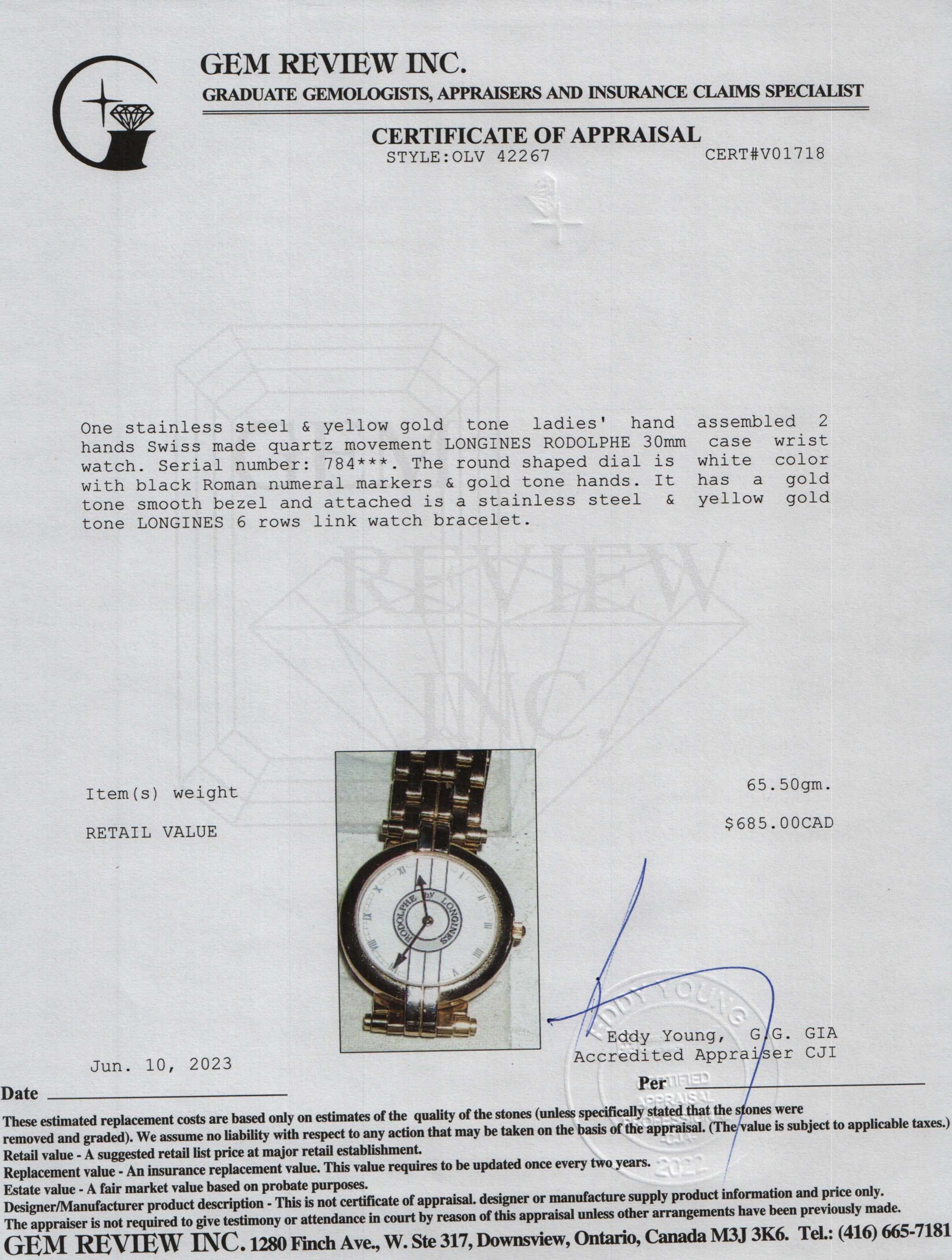 Longines Rodolphe for Longines 30 MM Watch