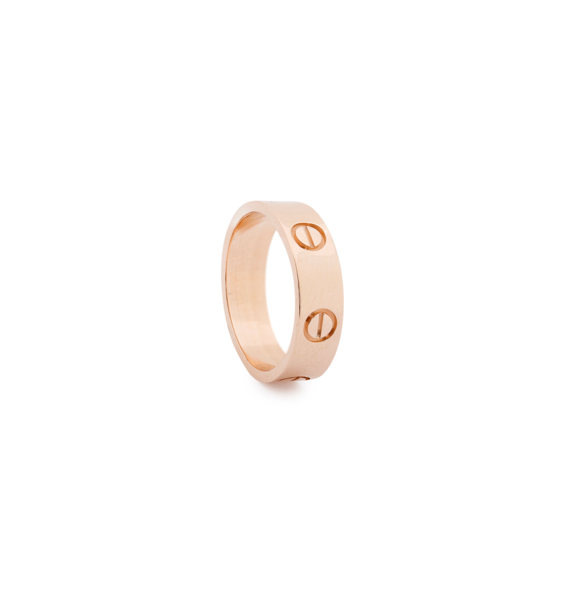 Cartier 18k Rose Gold 5.5 MM Love Ring w/ Box, Certificate & Receipt