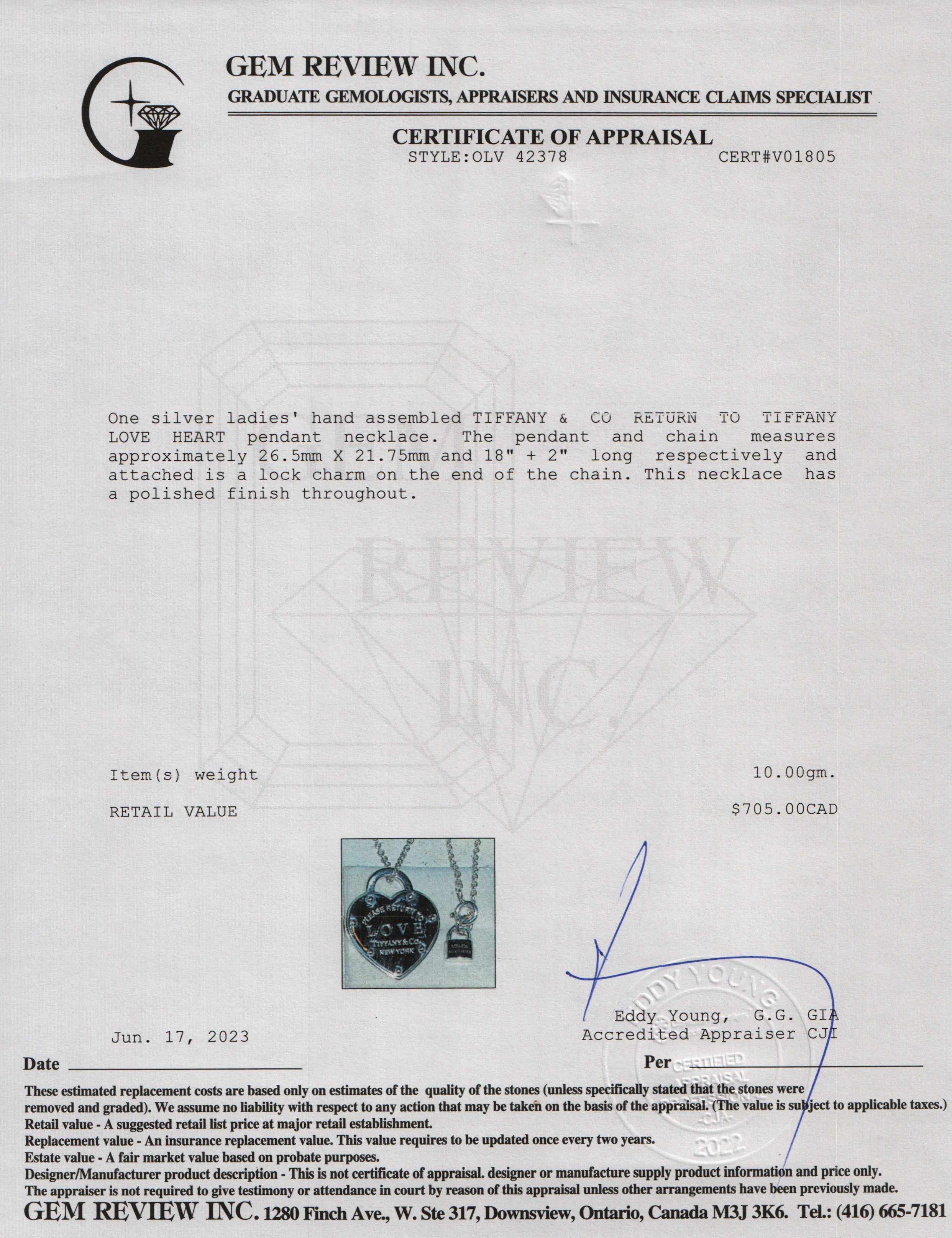 Tiffany & Co. Sterling Silver Return to Tiffany Love Heart Pendant Necklace