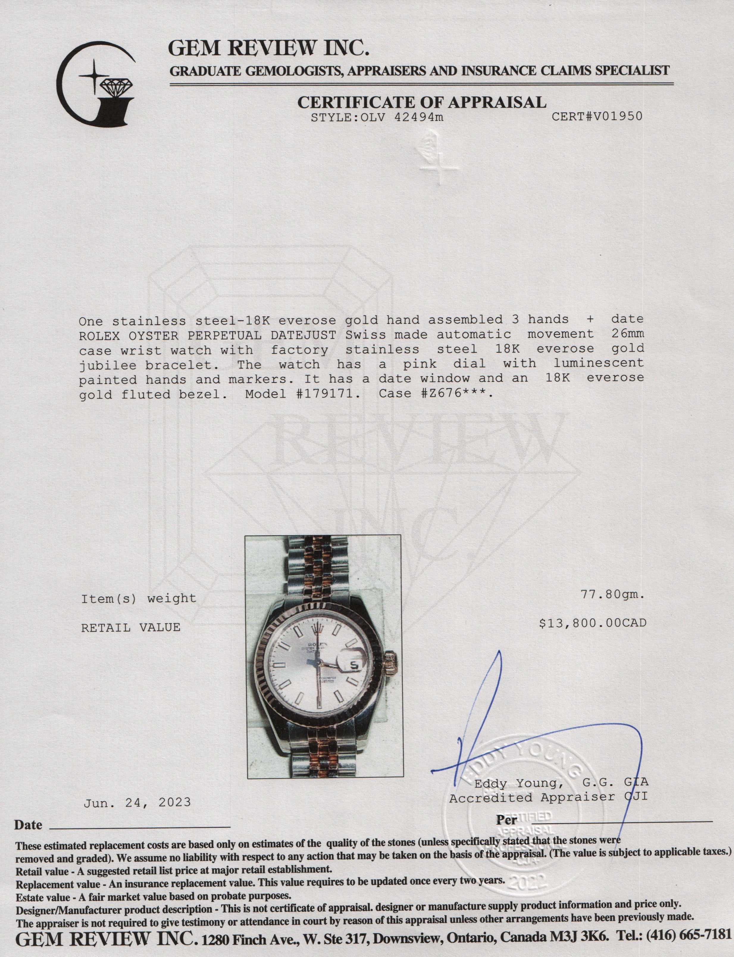 Rolex Two-Tone Datejust 26 mm Watch w/ Box & Papers