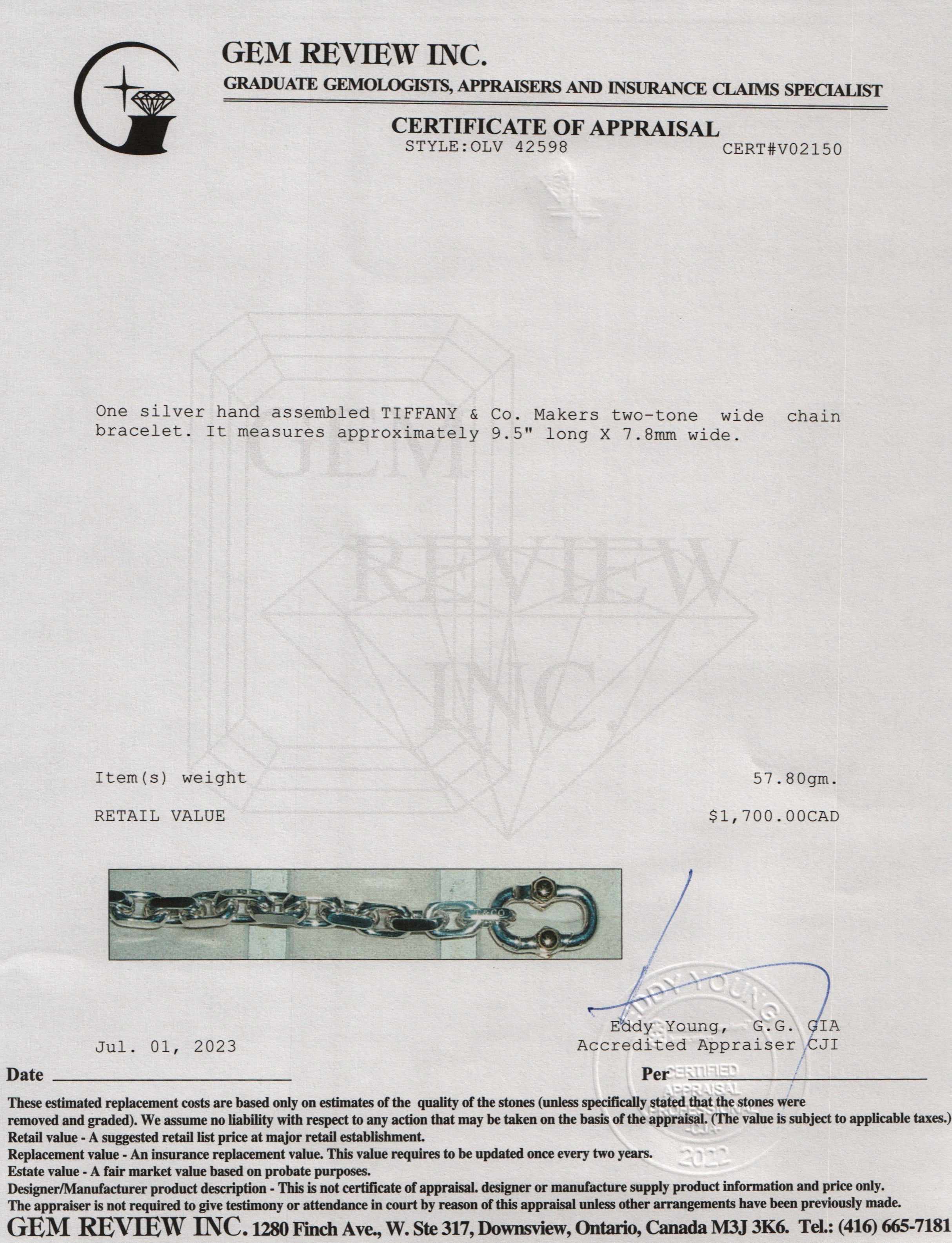 Tiffany & Co. Two-Tone Makers Wide Chain Bracelet