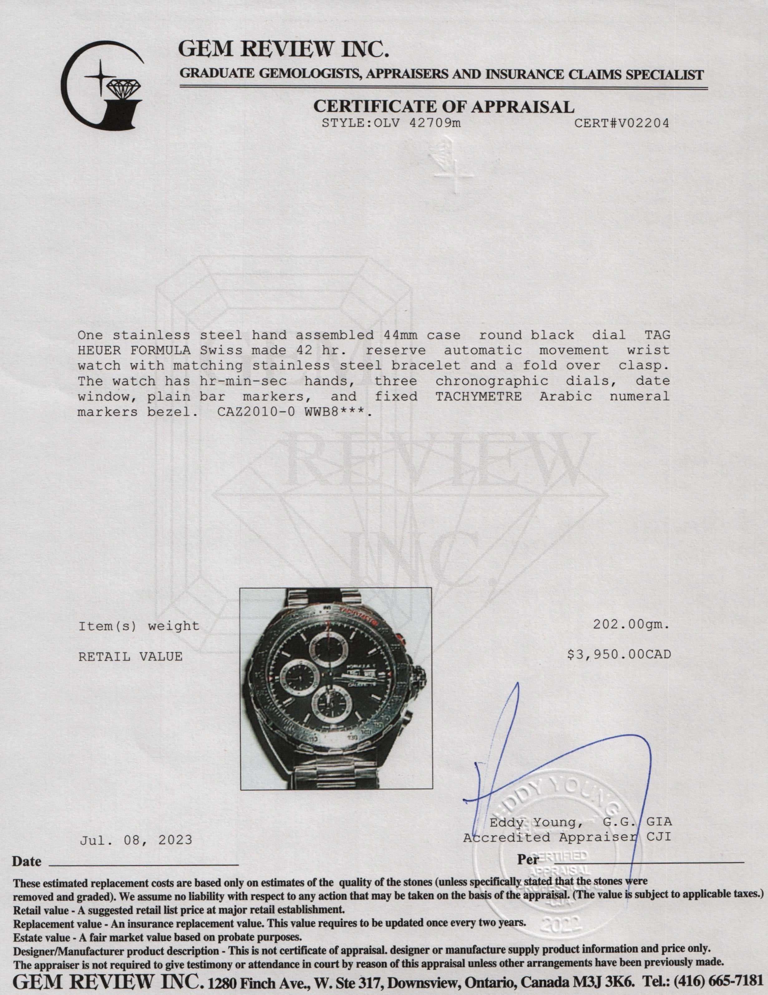 Tag Heuer Formula 1 44 mm Chronograph Watch