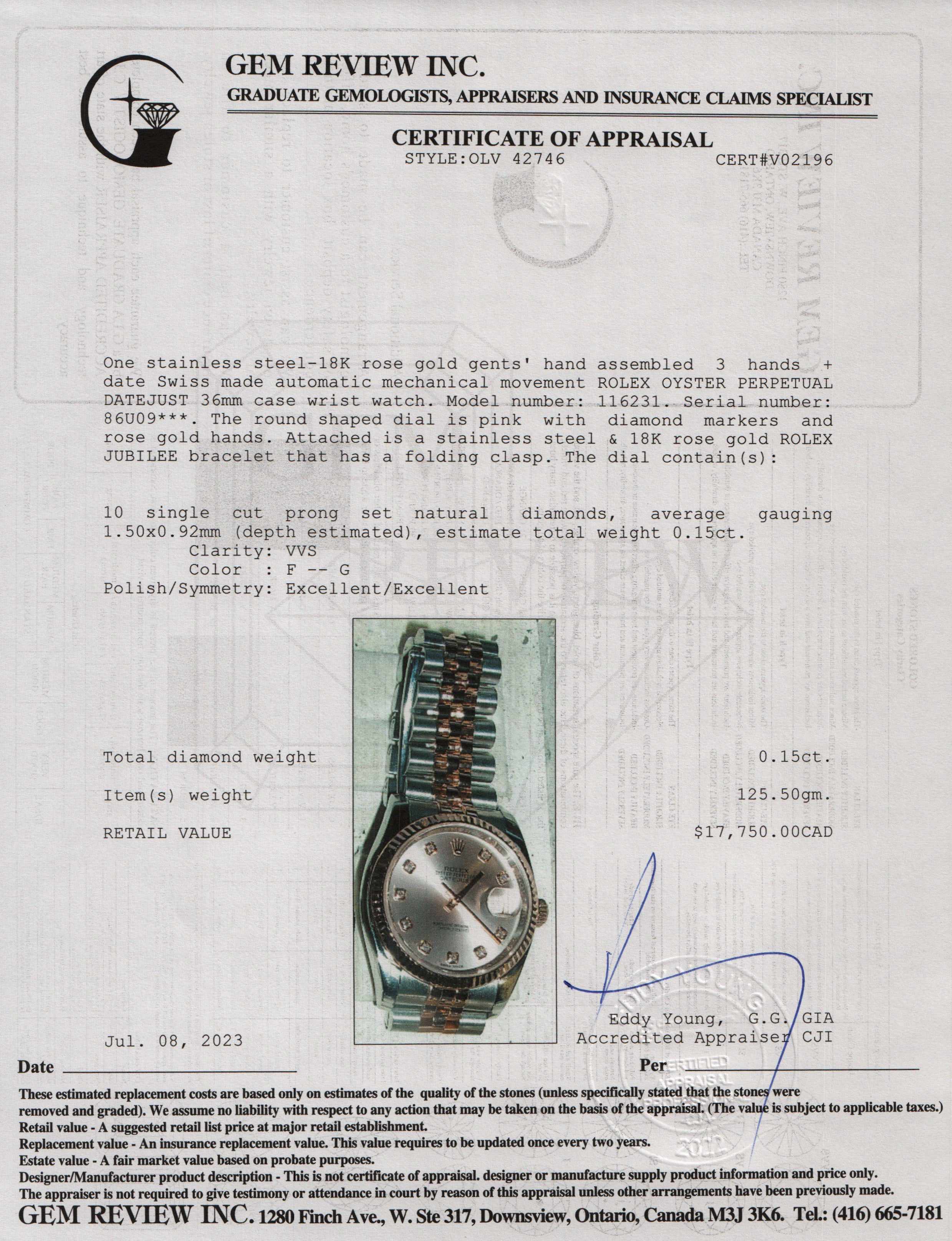 Rolex Two-Tone Datejust 36 MM Watch w/ Diamond Dial