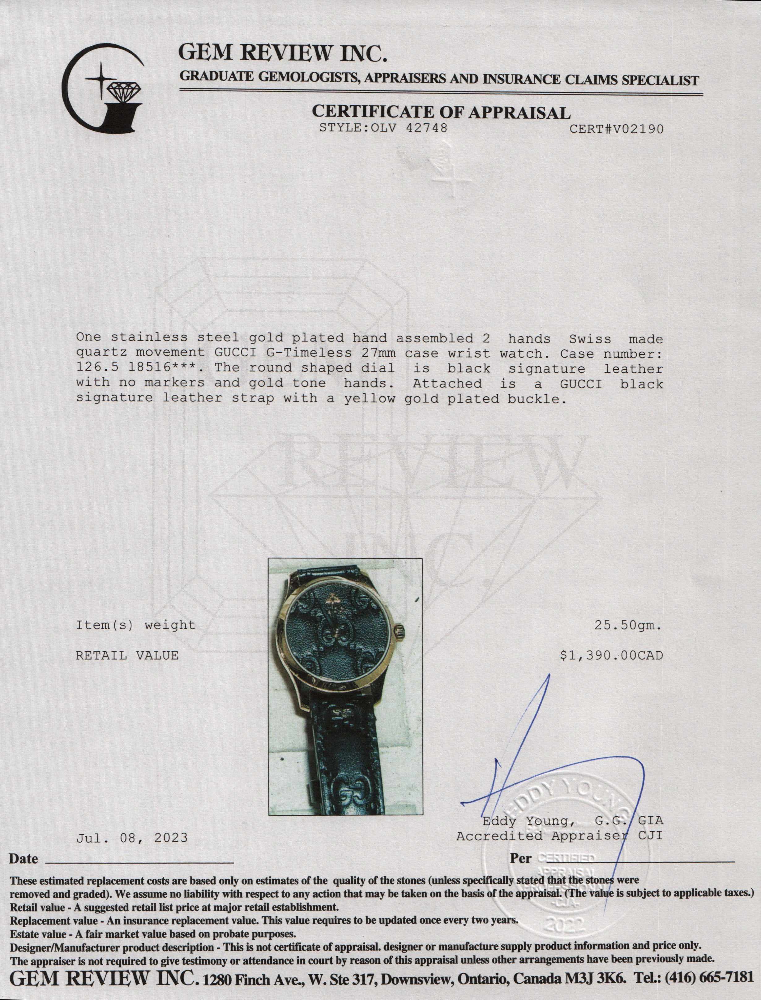 Gucci G-Timeless 27 MM Watch