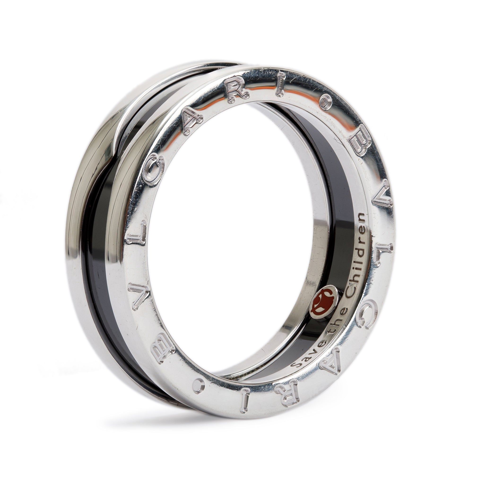 BVLGARI Save the Children One-Band Ring with Black Ceramic