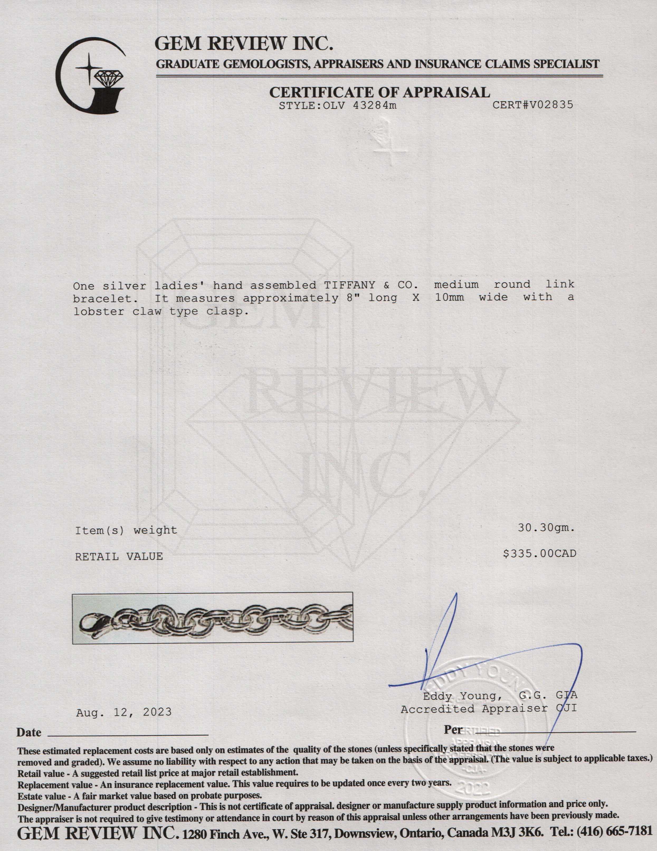 Tiffany & Co. Sterling Silver Medium Round Link Bracelet