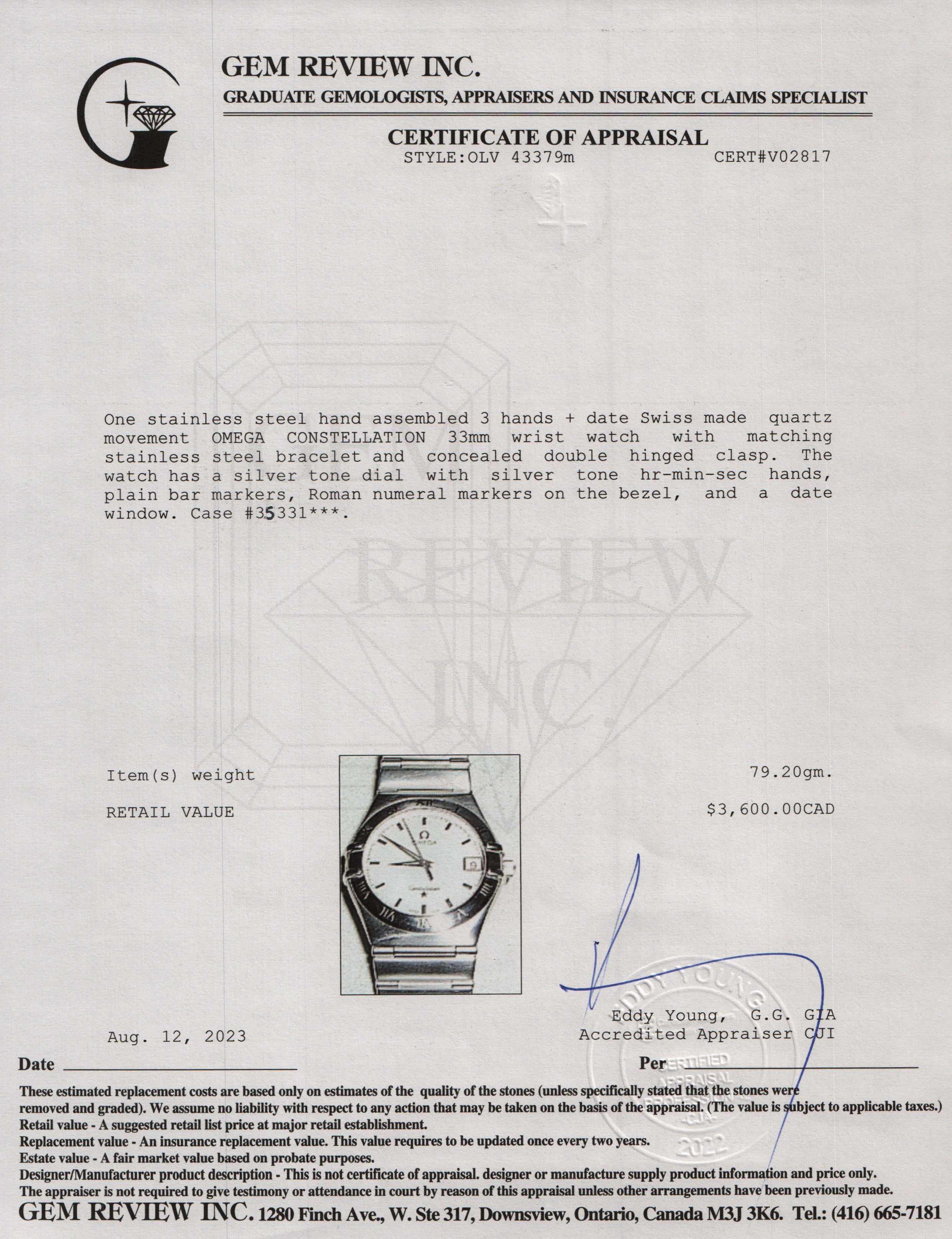 Omega Constellation 33 MM Watch