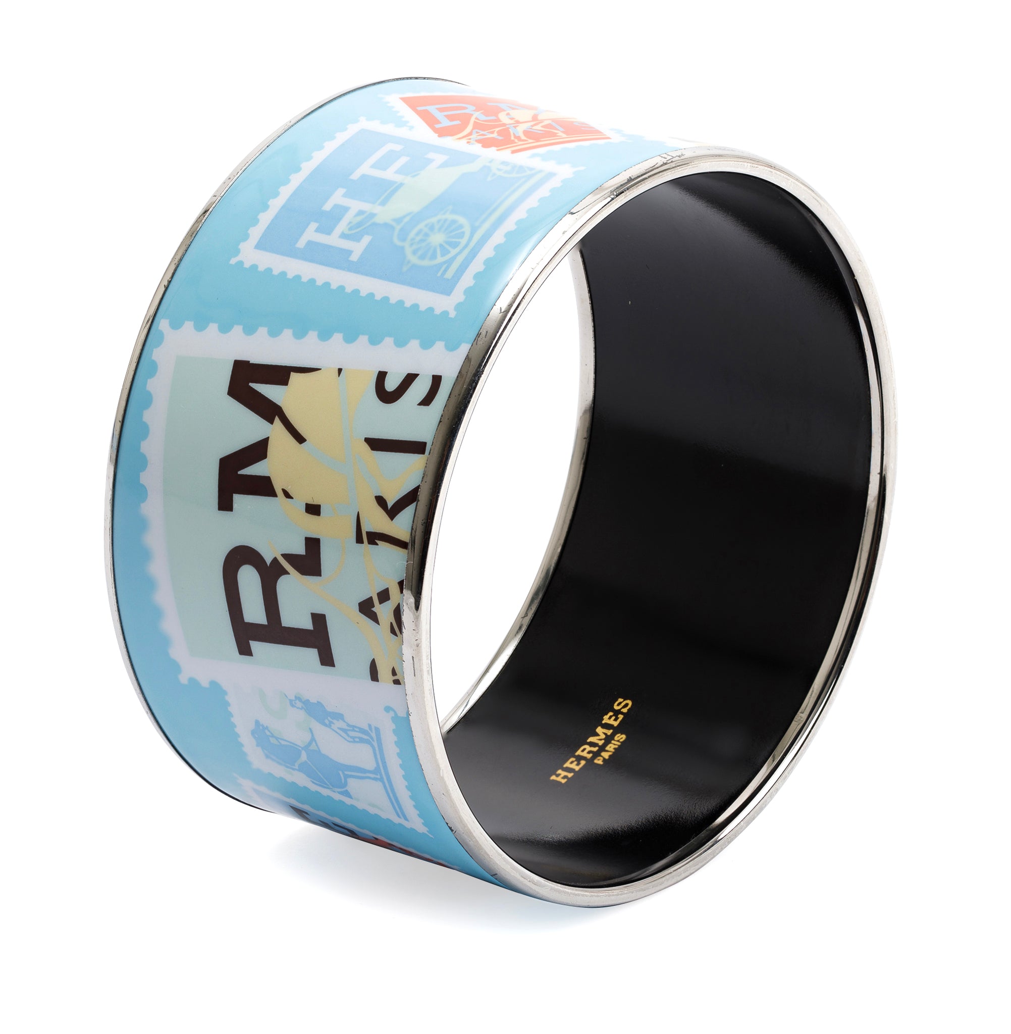 Hermes Extra Wide Enamel Bangle Bracelet