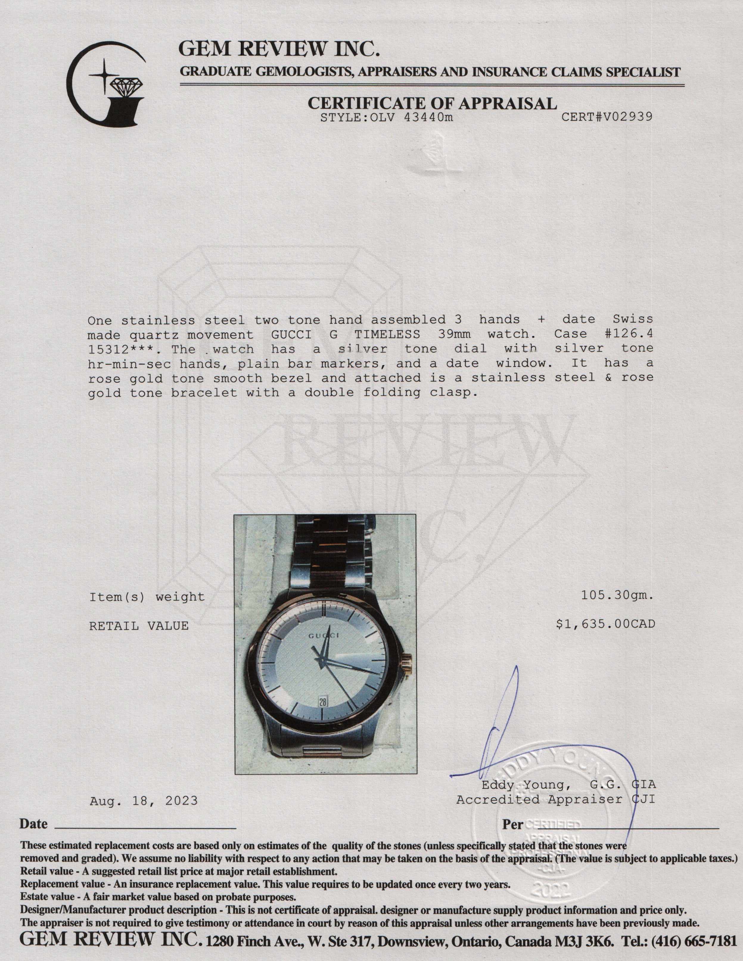 Gucci Two-Tone G-Timeless 38 MM Watch