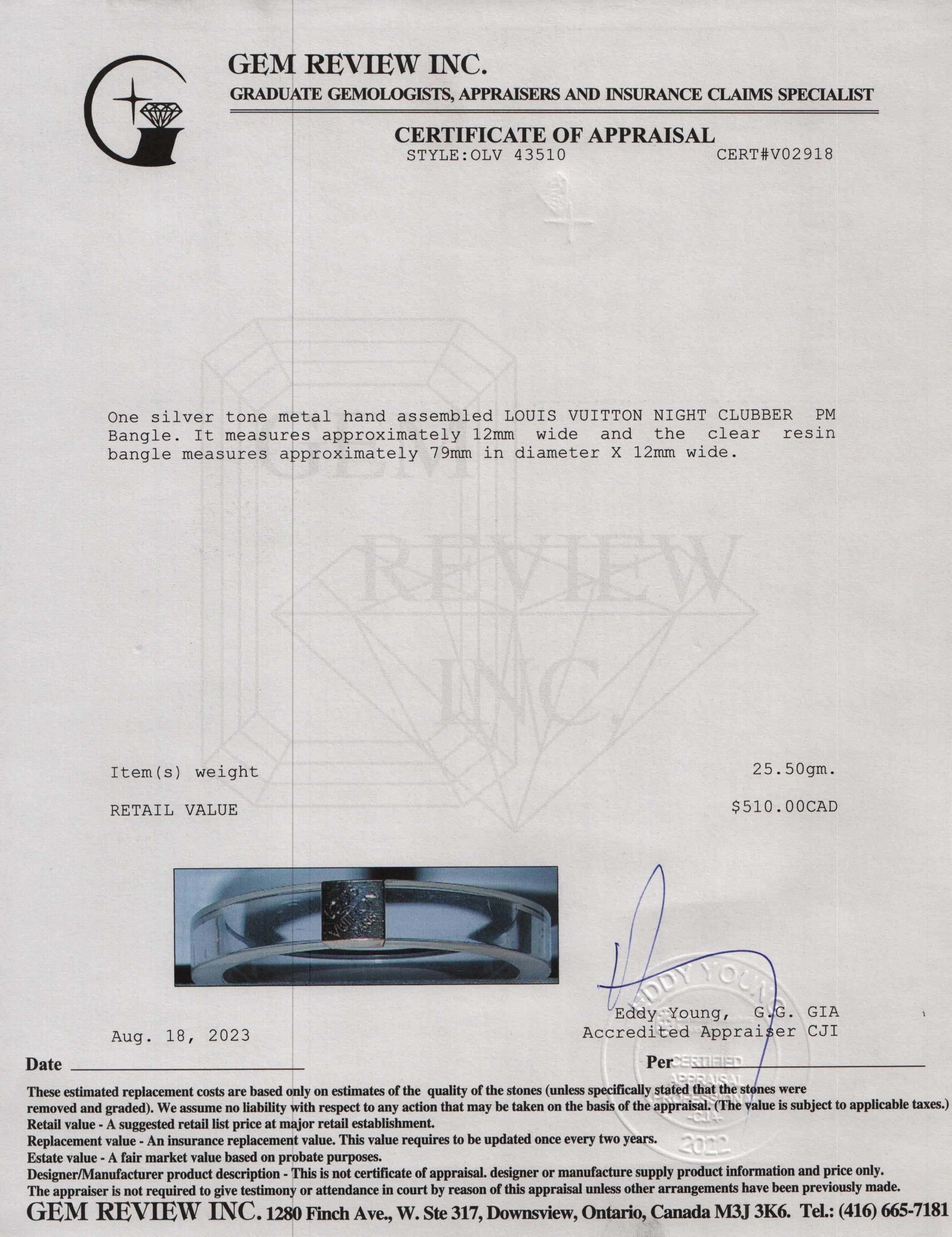 Louis Vuitton Night Clubber Pm Bracelet