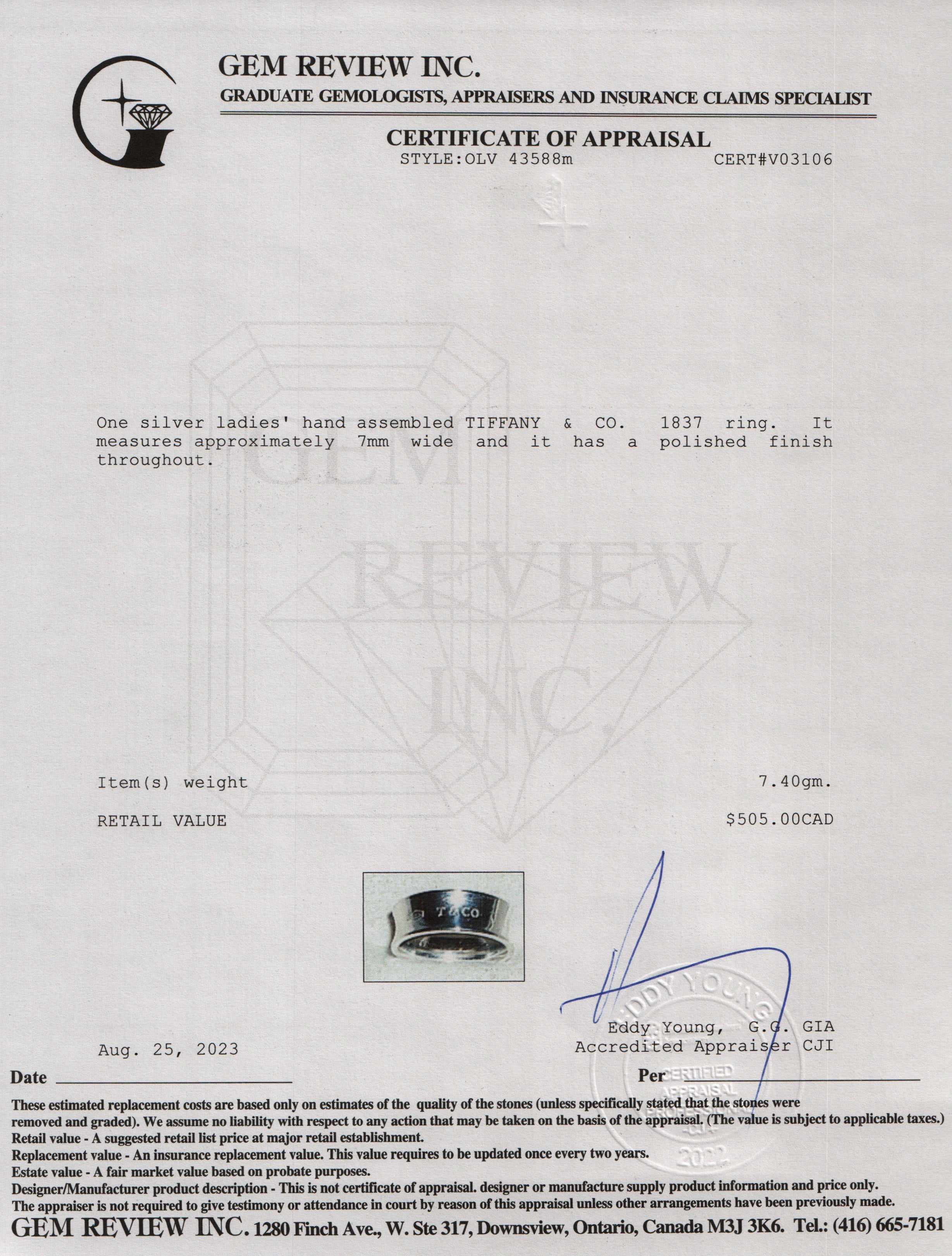 Tiffany & Co. 1837 Ring