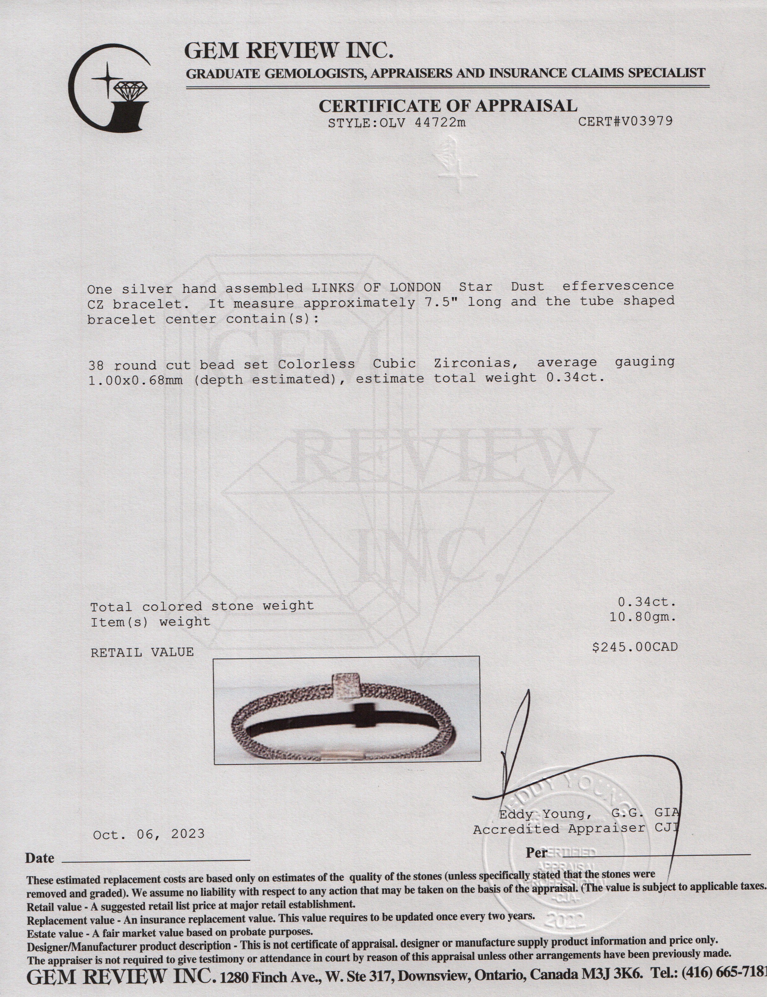 Links of London Sterling Silver Effervescence Star Dust CZ Bracelet