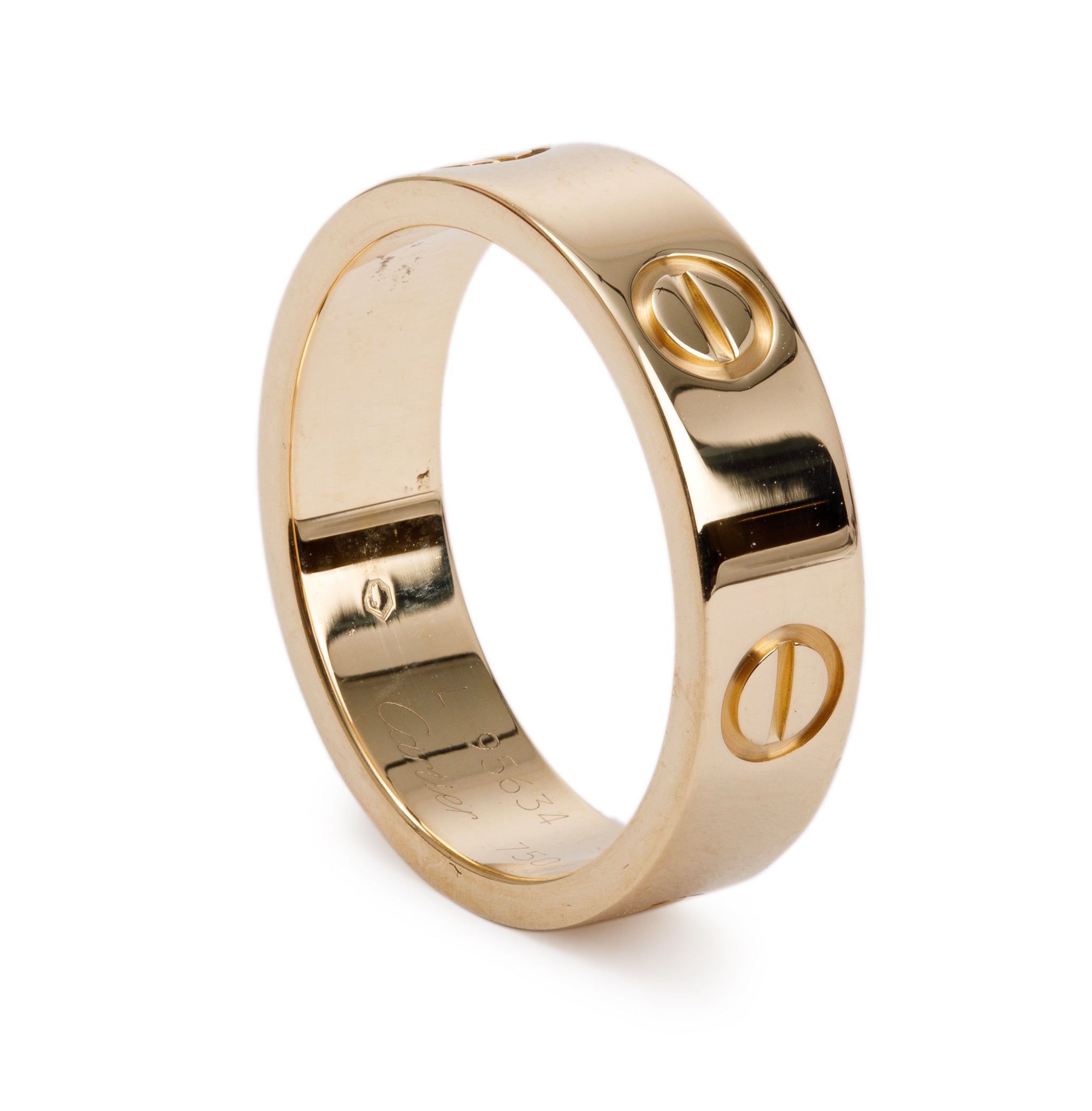 Cartier Vintage 18k Yellow Gold 5.5 MM Love Ring, Size 55 7