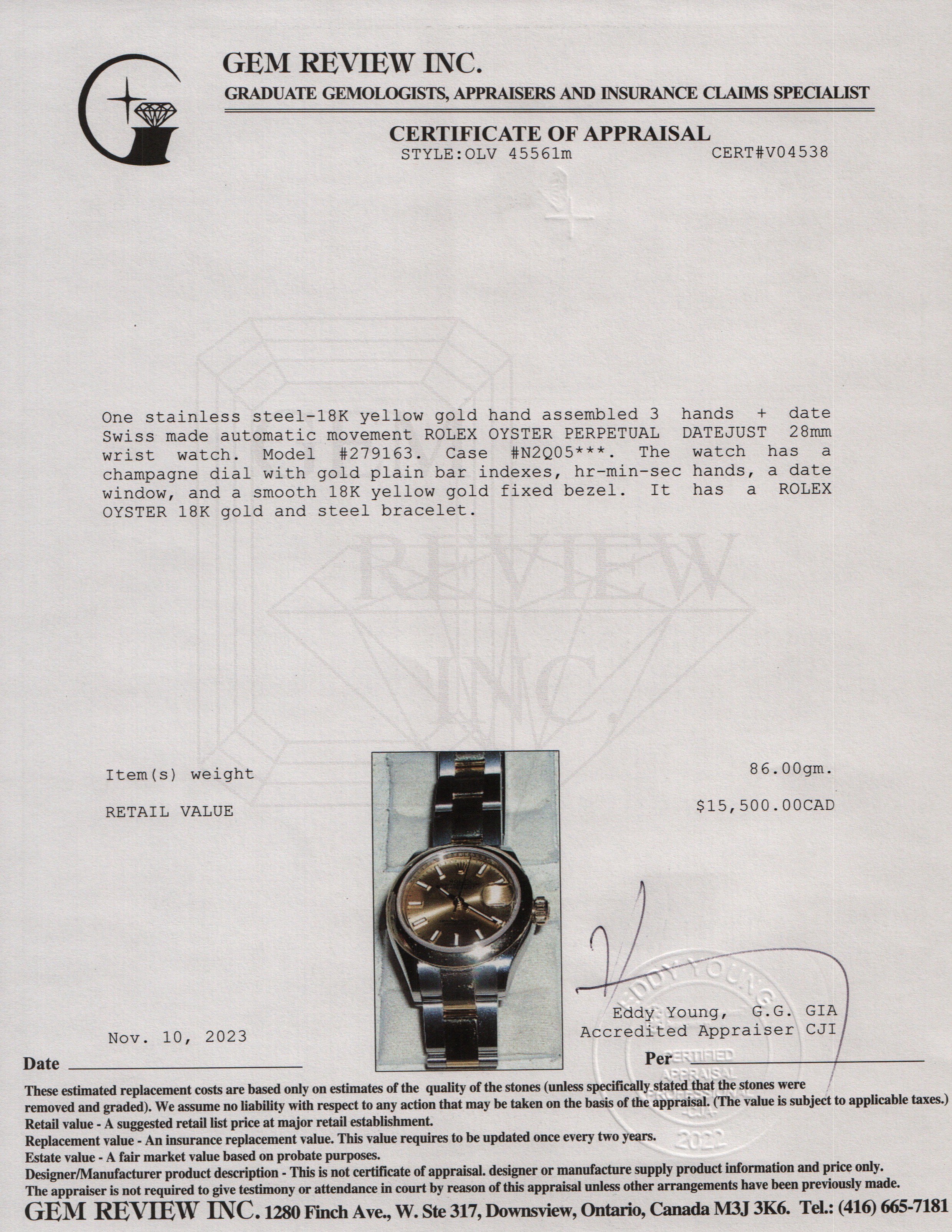 Rolex 2023 Stainless Steel & 18k Yellow Gold Datejust 28 MM Watch w/ Box & Papers