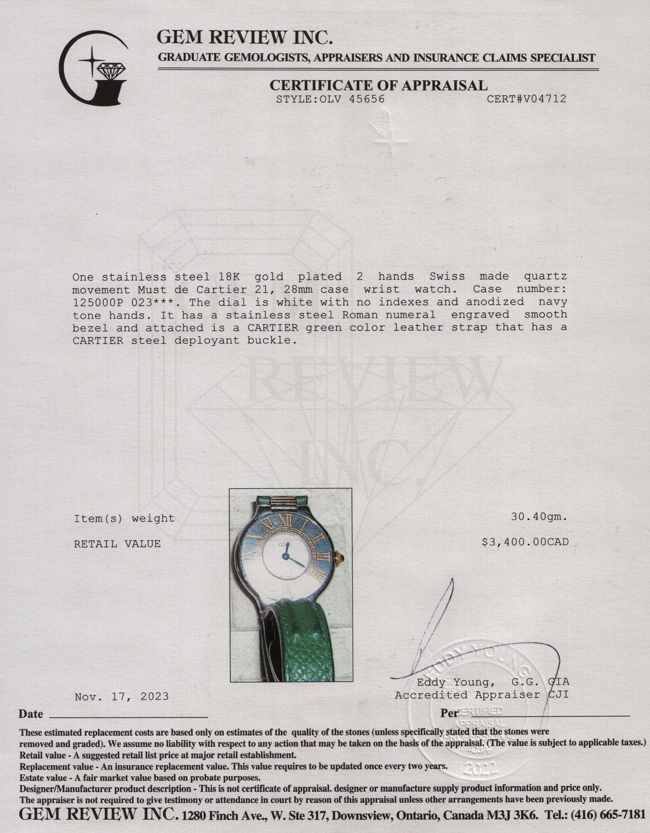 Cartier Stainless Steel & 18k Gold Plated Must De Cartier 21 28MM Quartz Watch