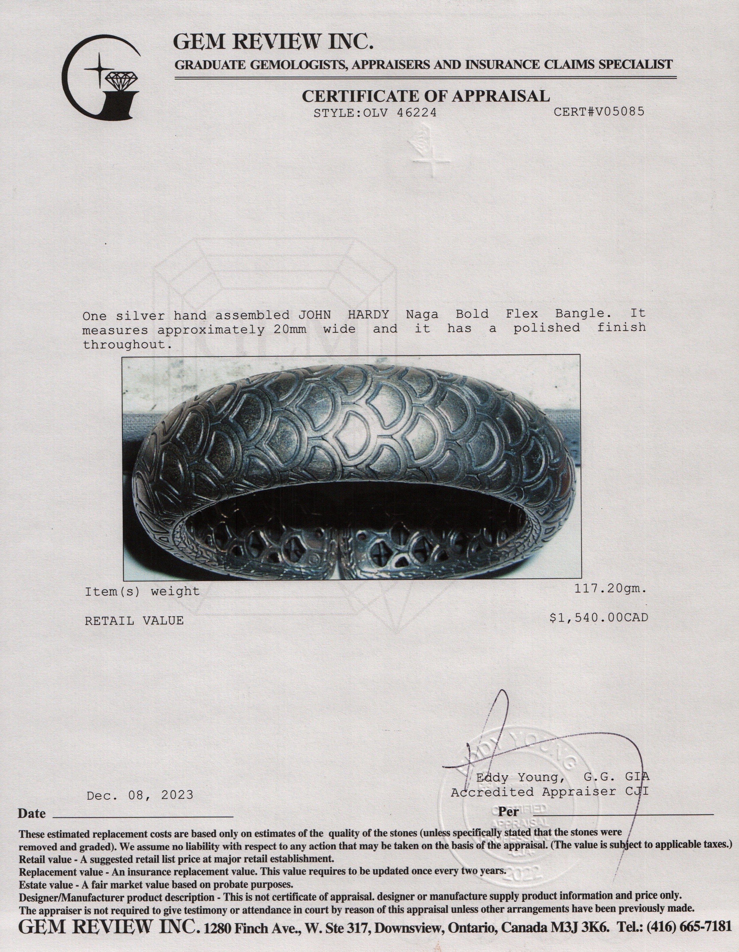 John Hardy Sterling Silver Naga Bold Flex Bangle
