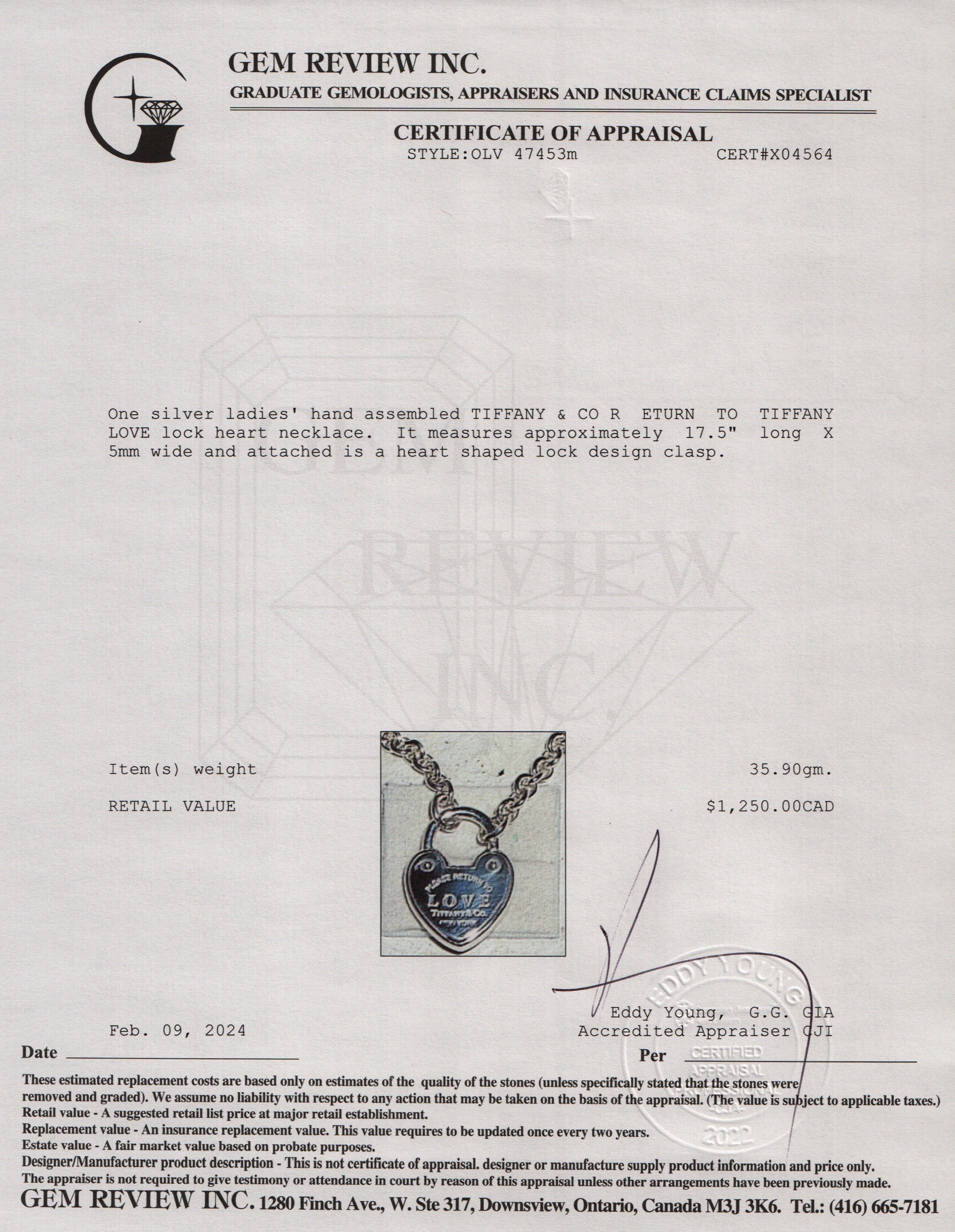 Tiffany & Co. Sterling Silver Return to Tiffany Love Heart Lock Necklace