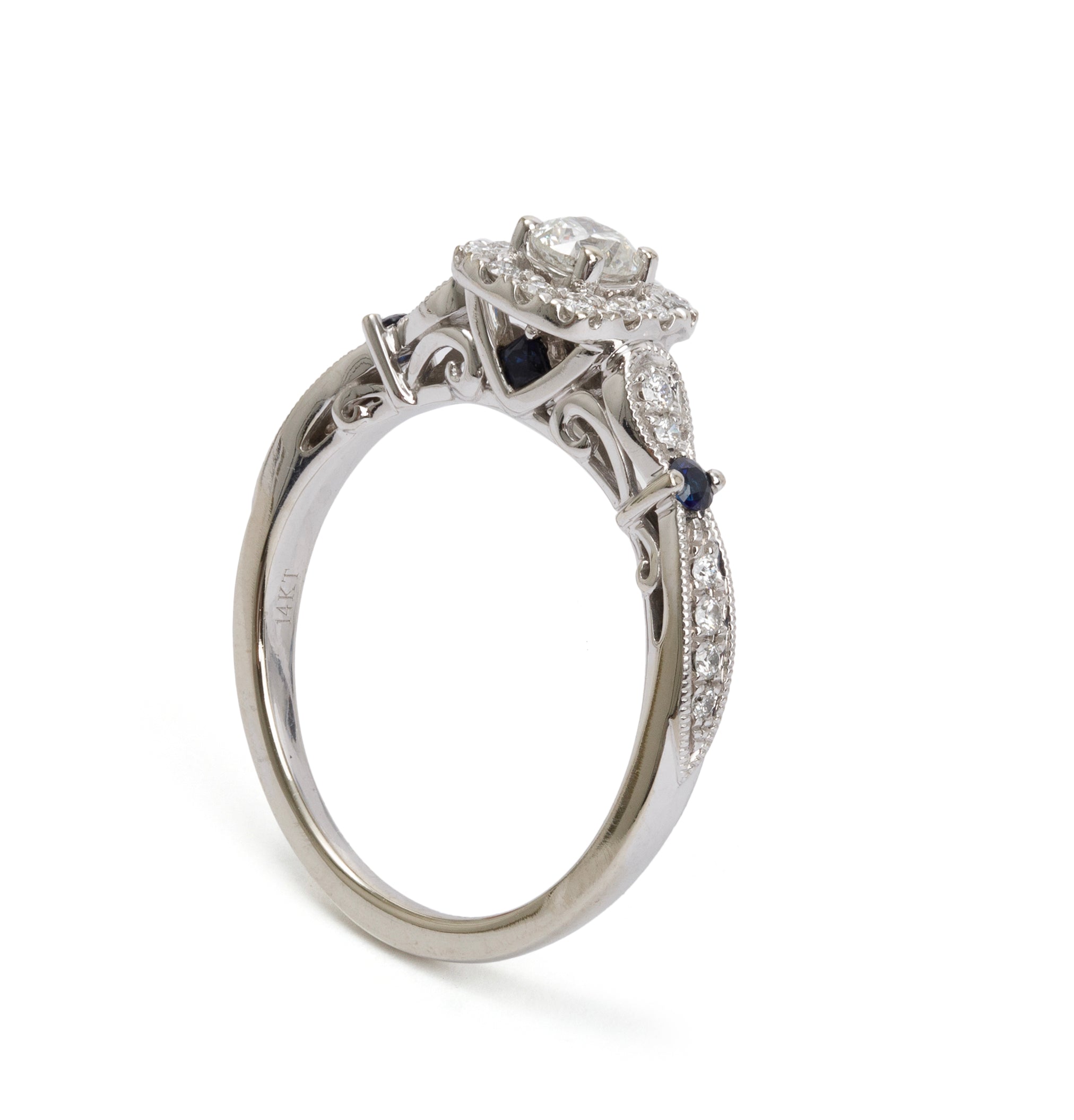 Vera Wang 14k White Gold Love Diamond Engagement Ring, Size 10.5