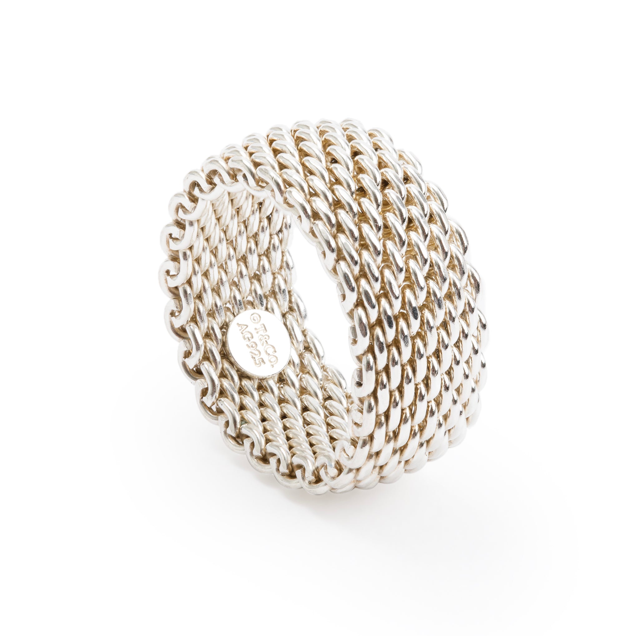 Tiffany & Co. Sterling Silver Somerset Mesh Ring, Size 8.5