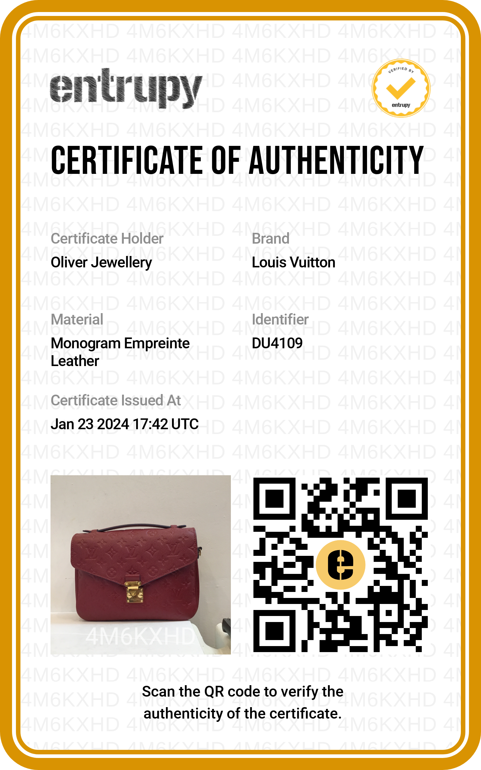 Louis Vuitton Red Monogram Empreinte Leather Pochette Metis w/ Box & Receipt