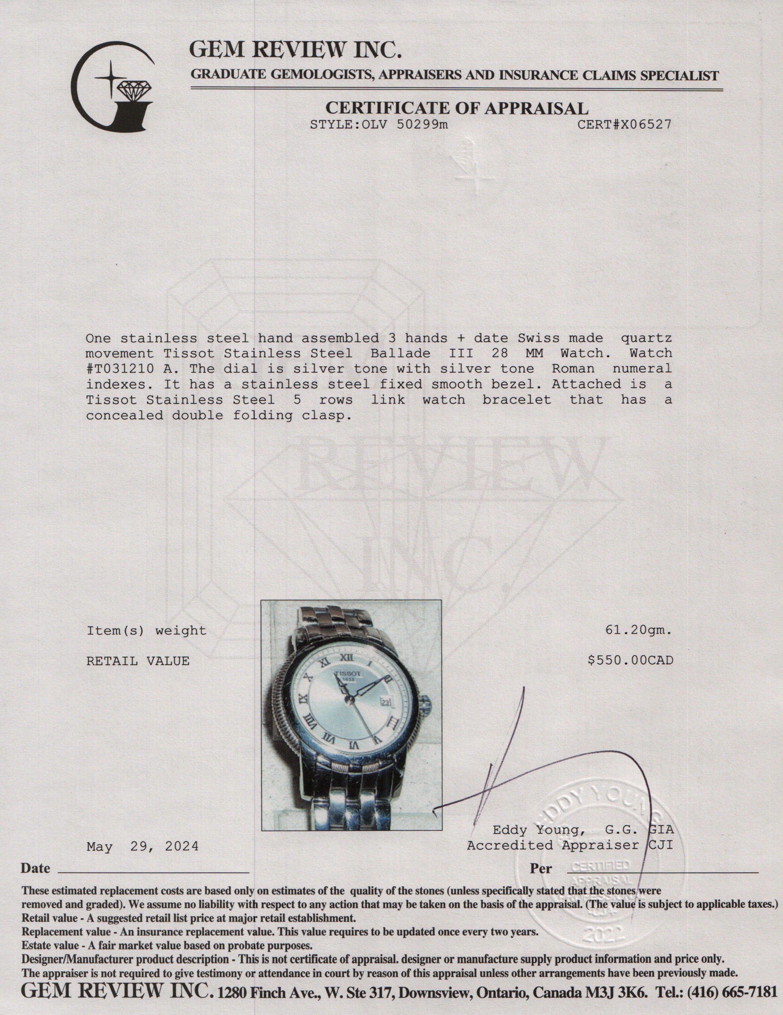 Tissot Stainless Steel Ballade III 28 MM Watch