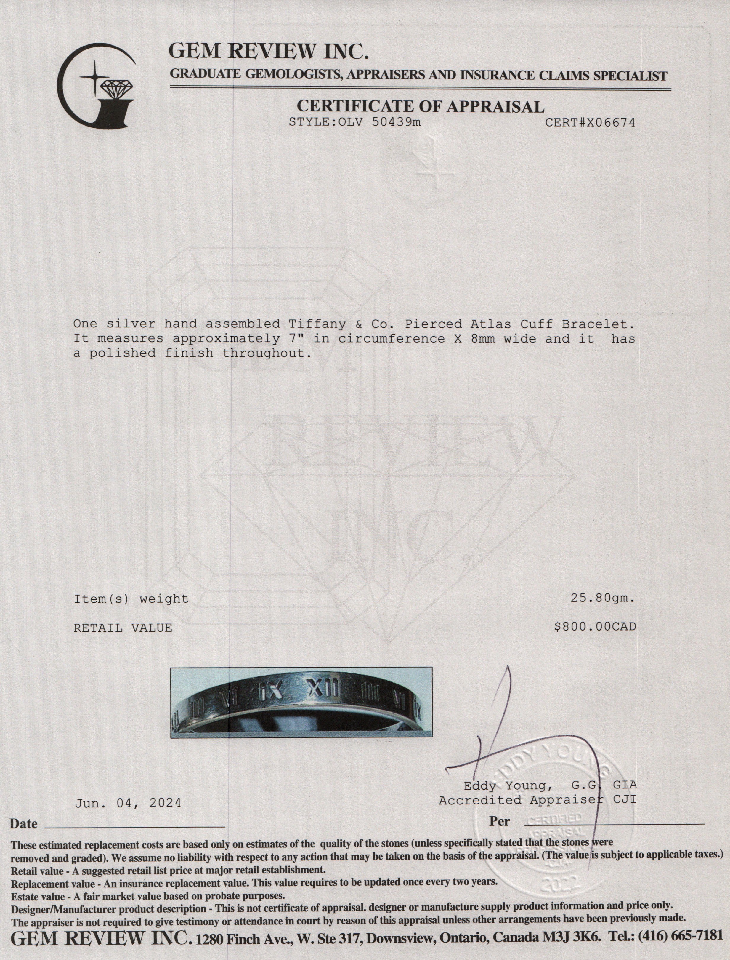 Tiffany & Co. Sterling Silver Pierced Atlas Cuff Bracelet