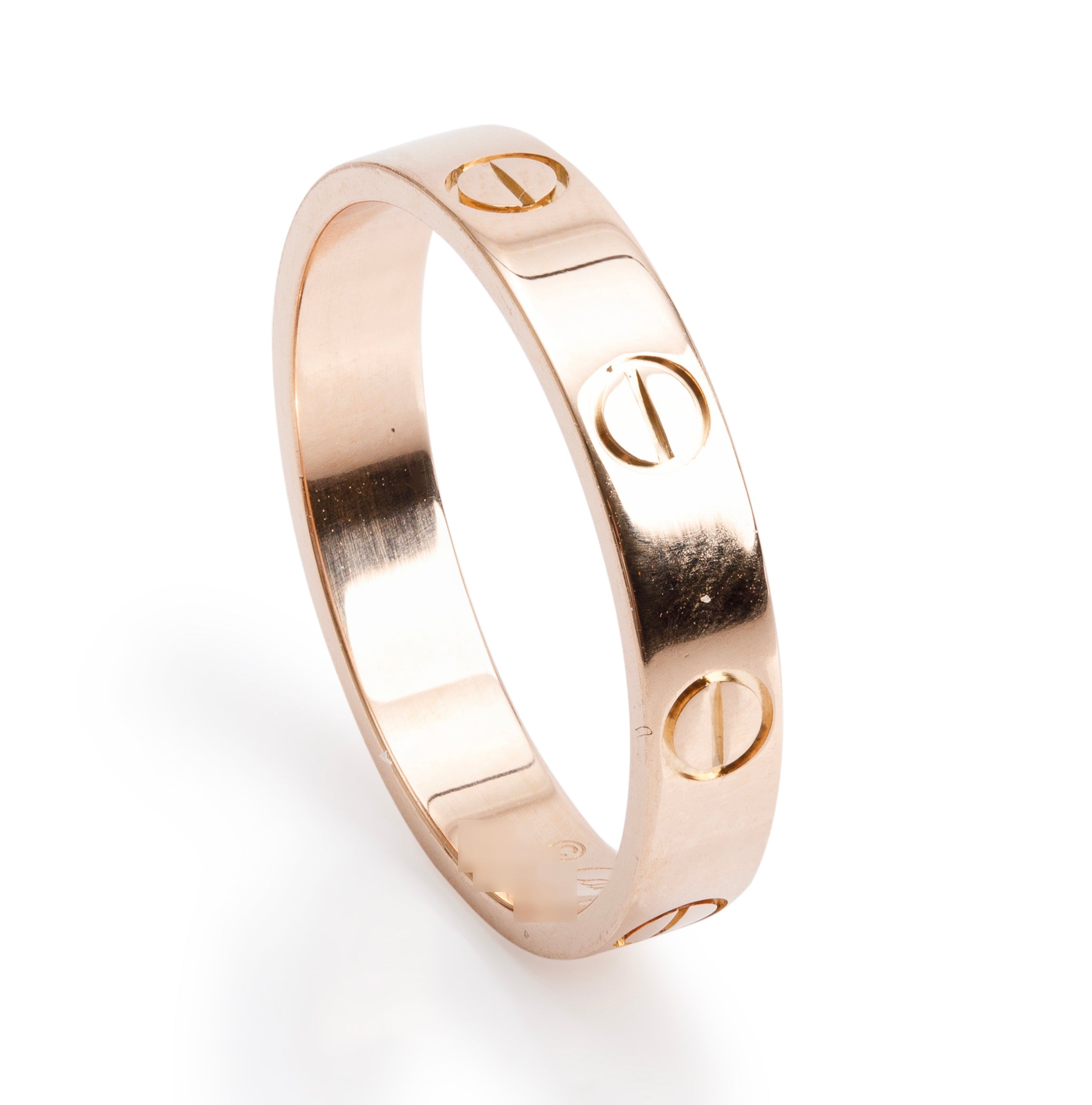 Cartier 18k Rose Gold 3.6 MM Love Wedding Band Ring, Size 54 7