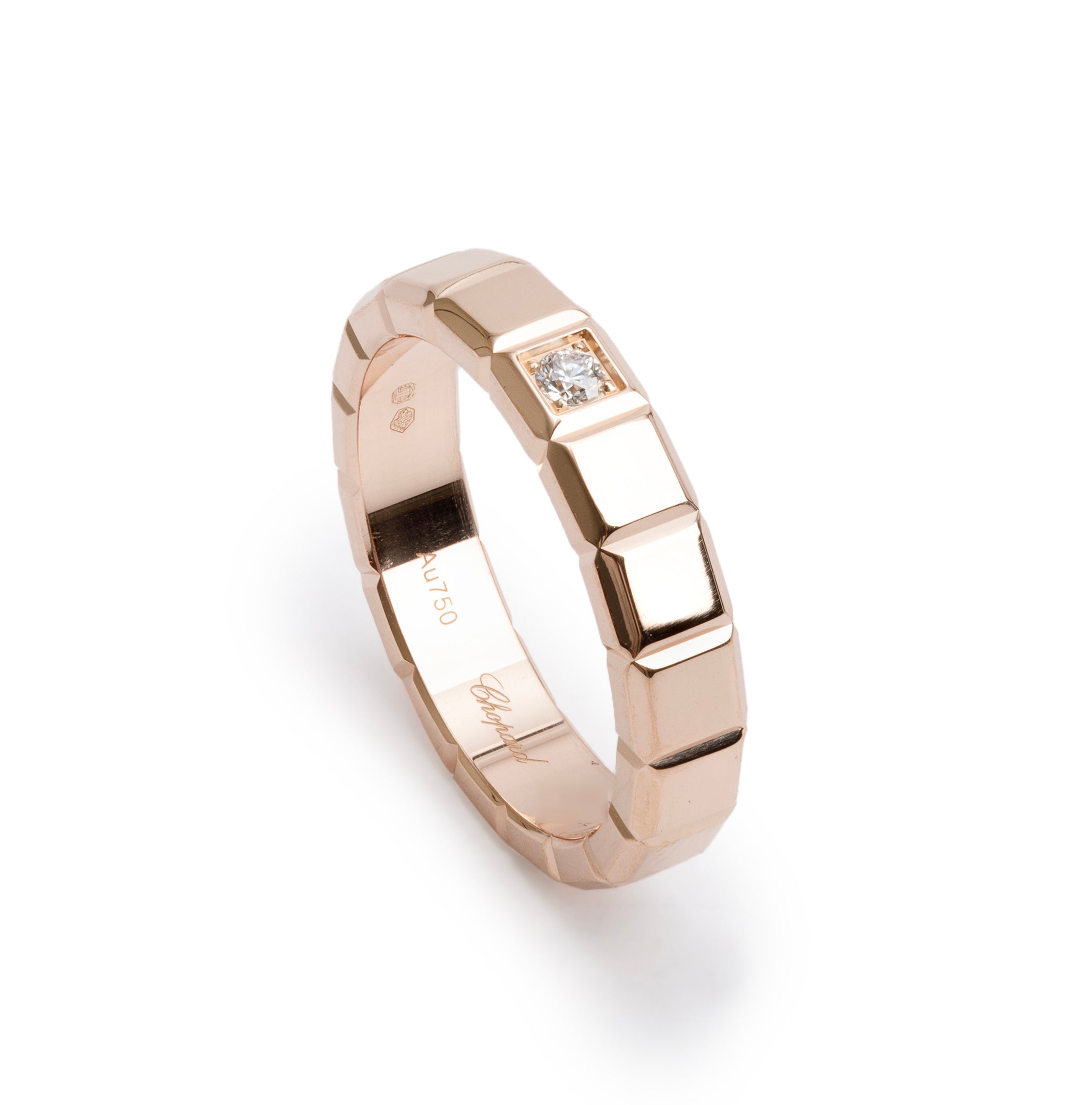 Chopard 18k Rose Gold Diamond Ice Cube Band Ring, Size 5.25