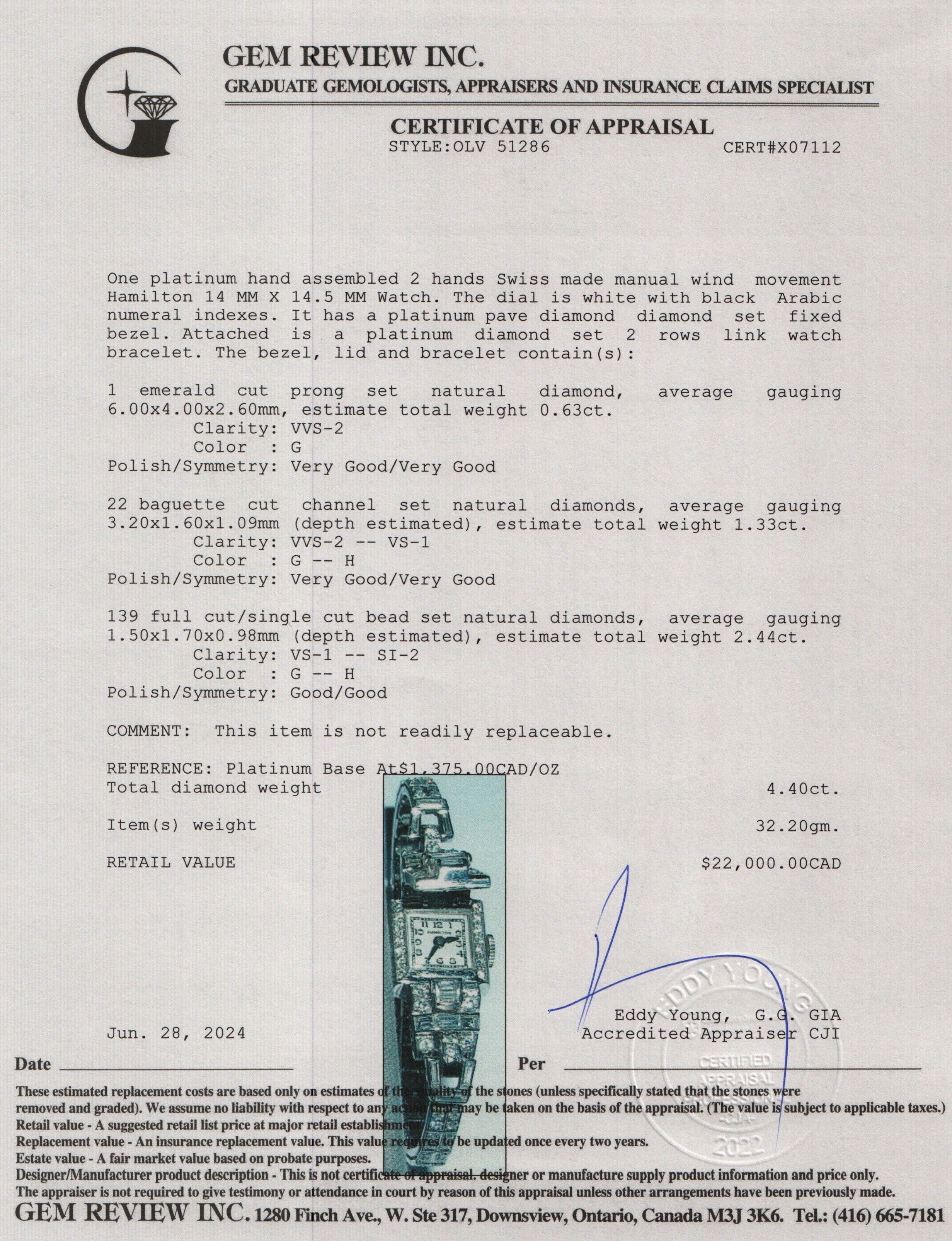 Antique Platinum & Diamond Watch