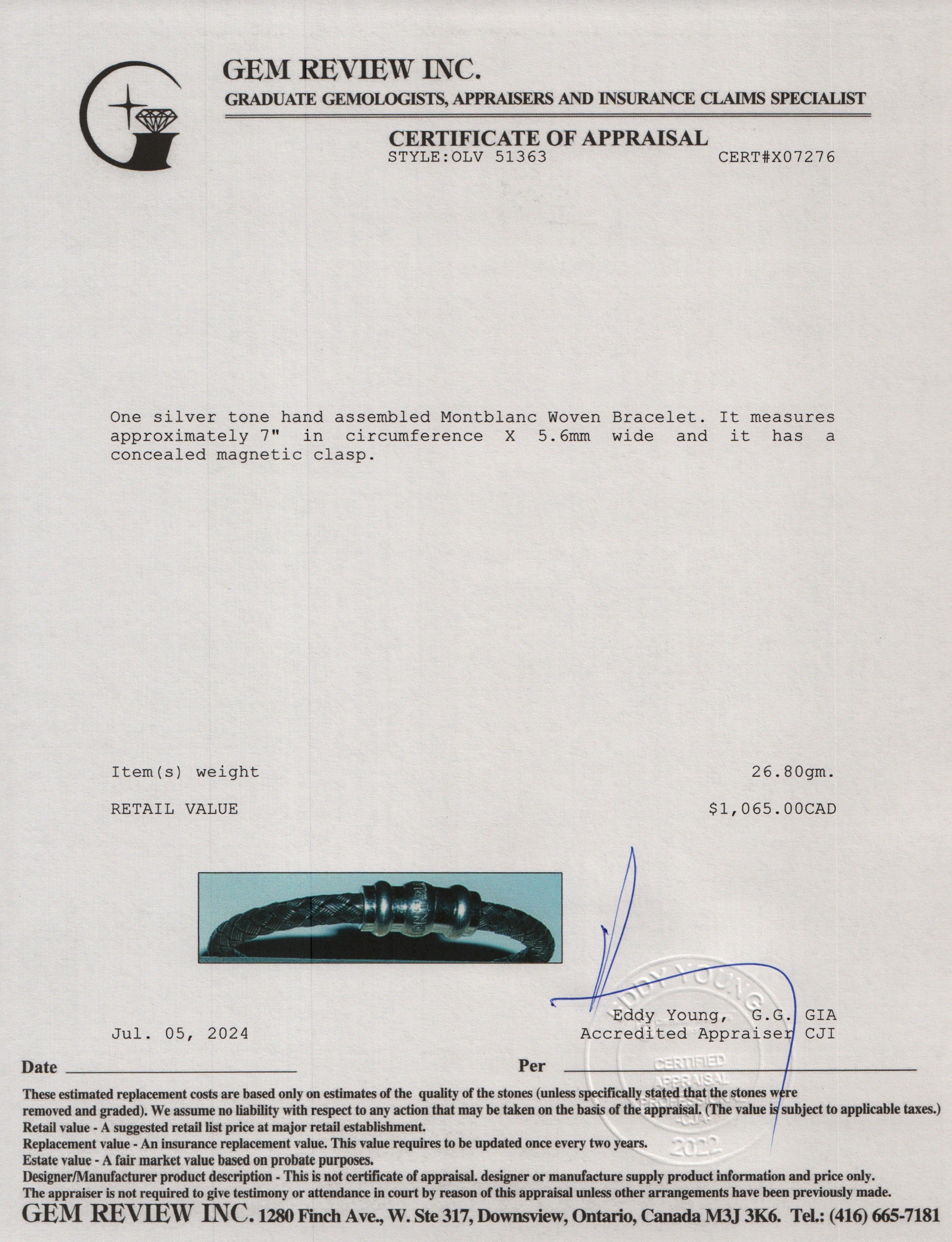 Montblanc Silver-Tone Metal Woven Bracelet