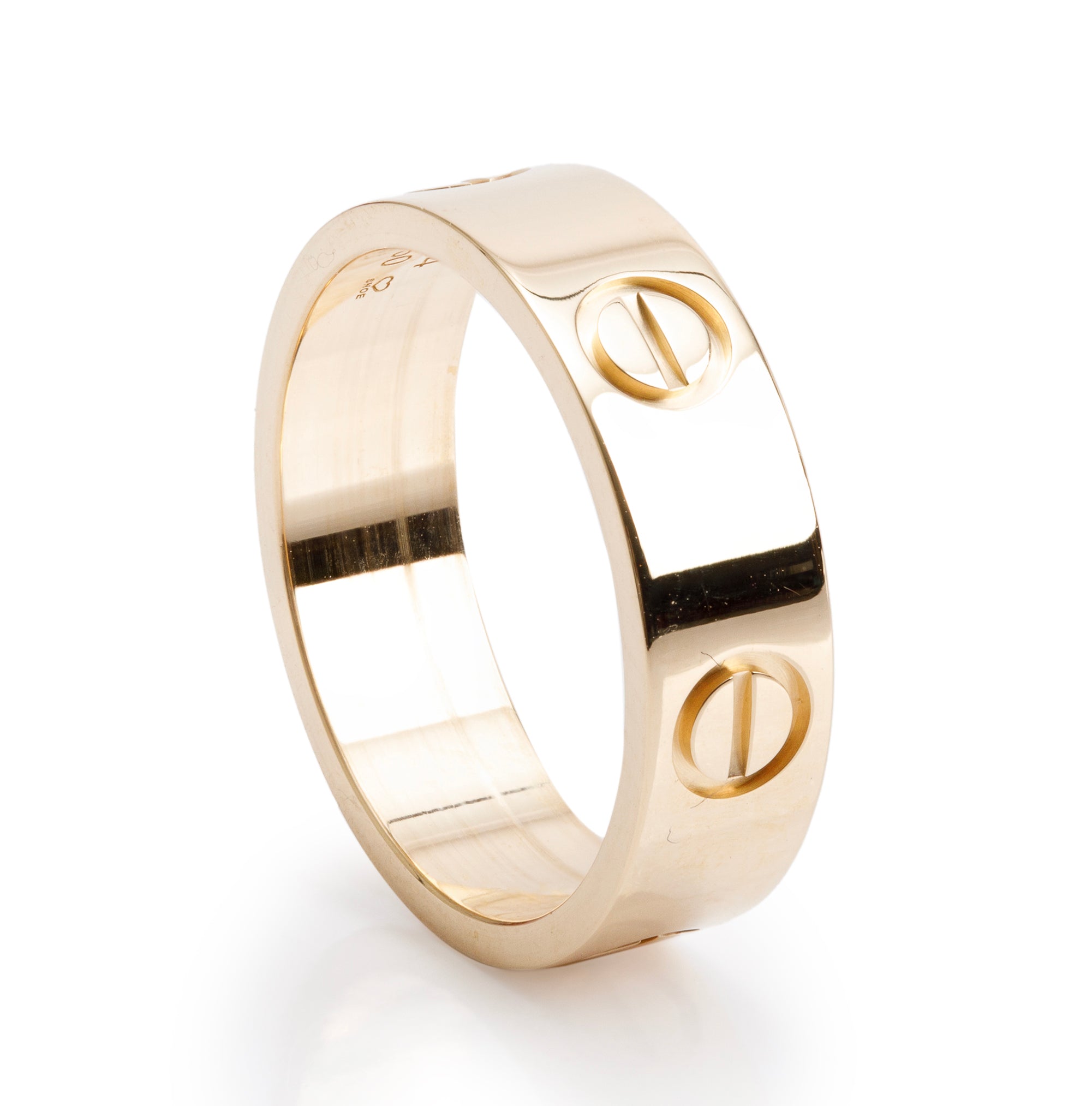 Cartier 2022 18k Yellow Gold 5.5 MM Love Ring, Size 54 7 w/ Box & Certificate