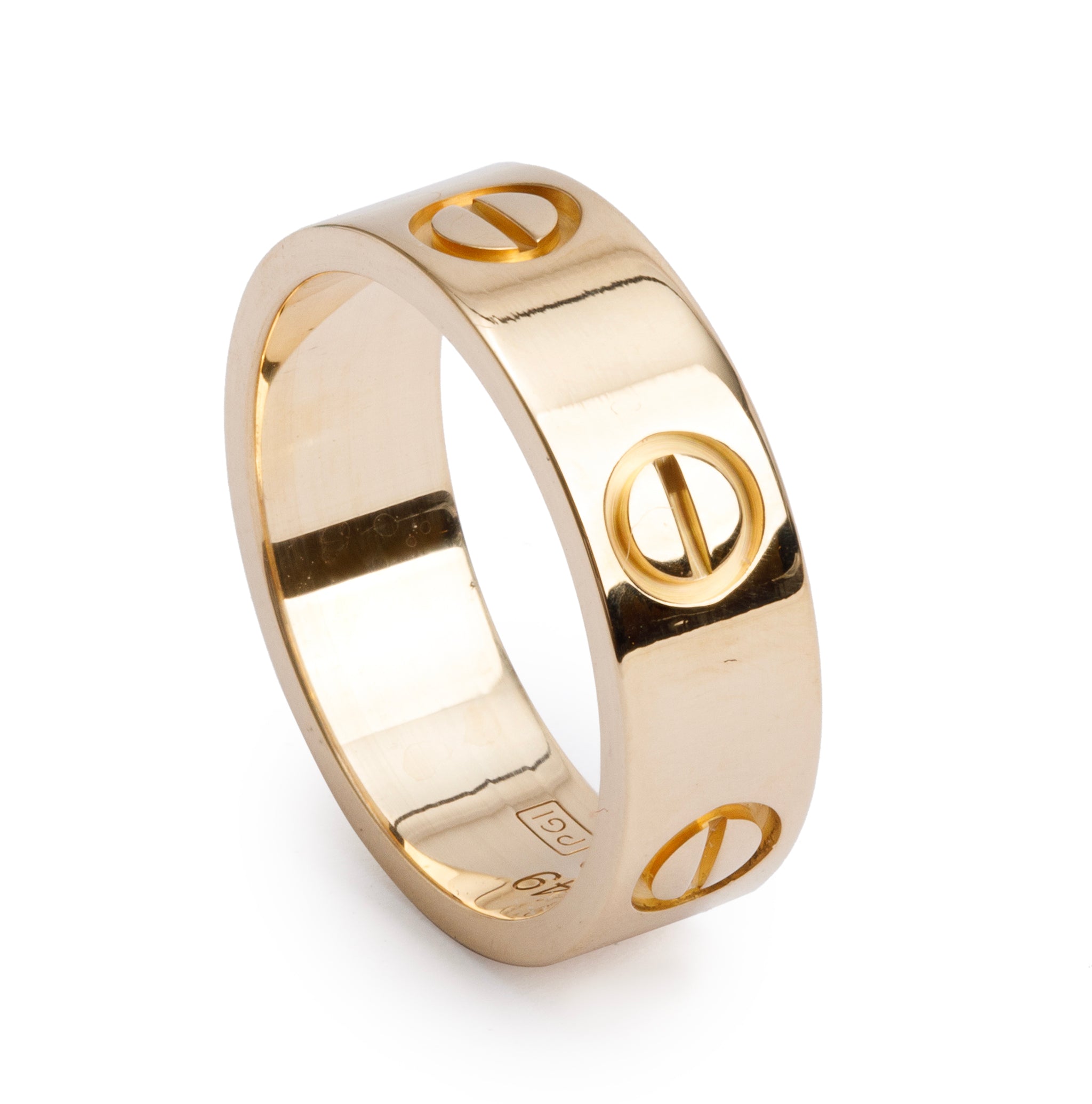 Cartier 18k Yellow Gold 5.5 MM Love Ring, Size 49 5 w/ Box