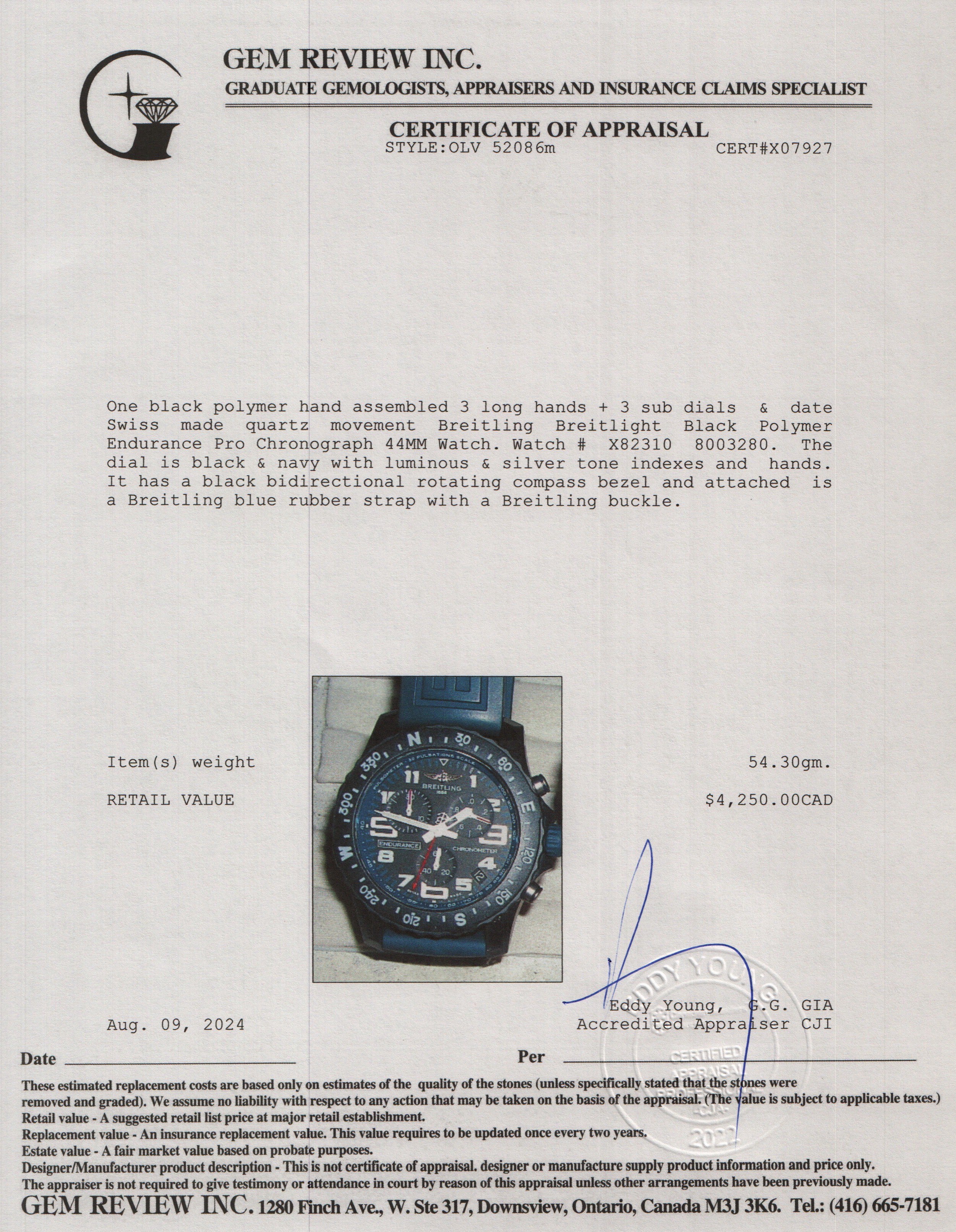 Breitling Breitlight Black Polymer Endurance Pro 44MM Watch X82310 w/ Box & Papers