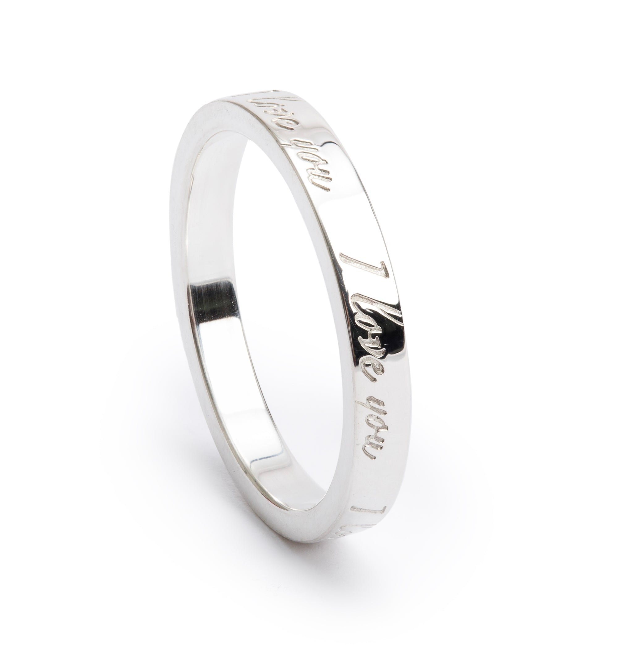 Tiffany & Co. Sterling Silver Notes "I Love You" Ring, Size 7