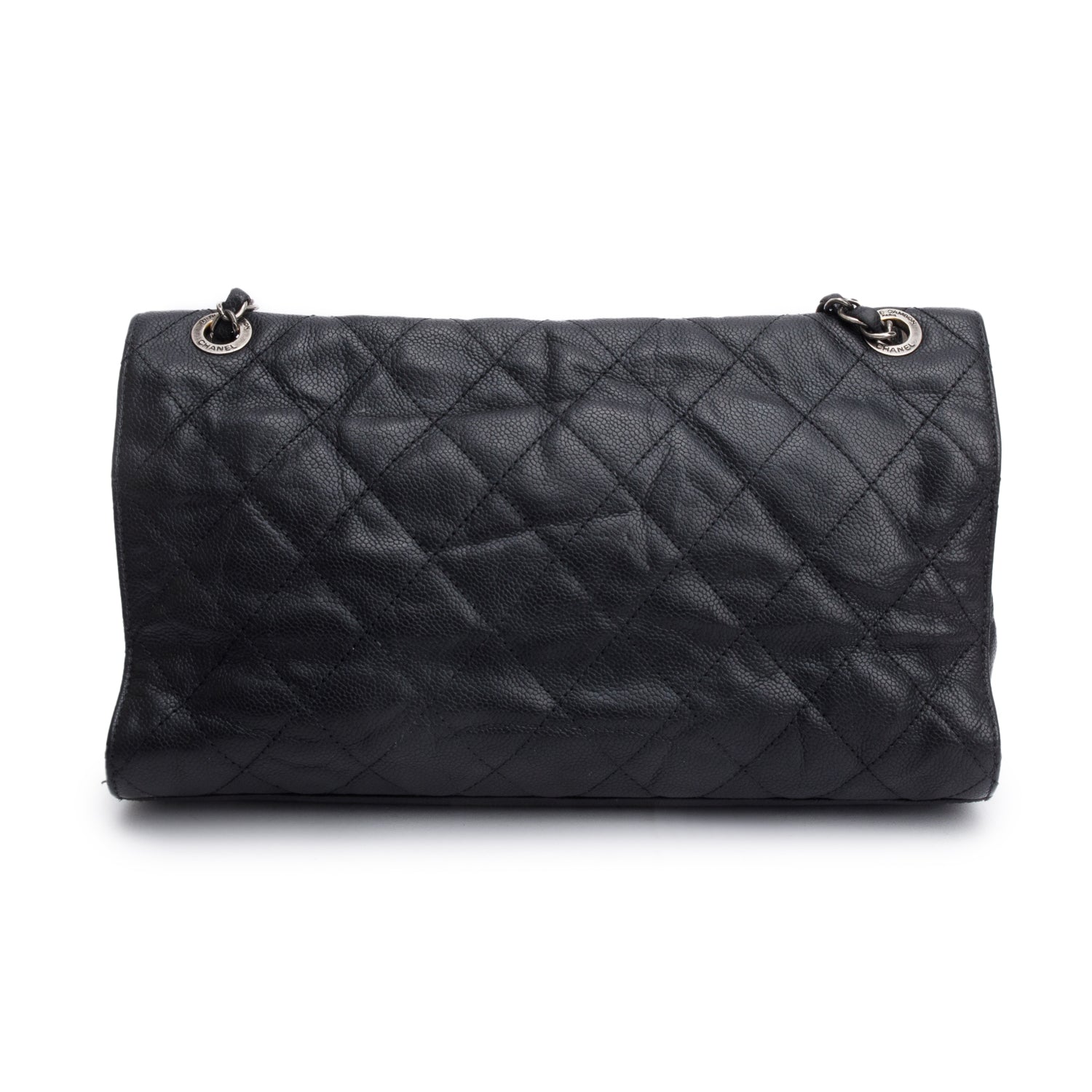 Chanel Black Caviar Leather Jumbo CC Crave Flap Bag