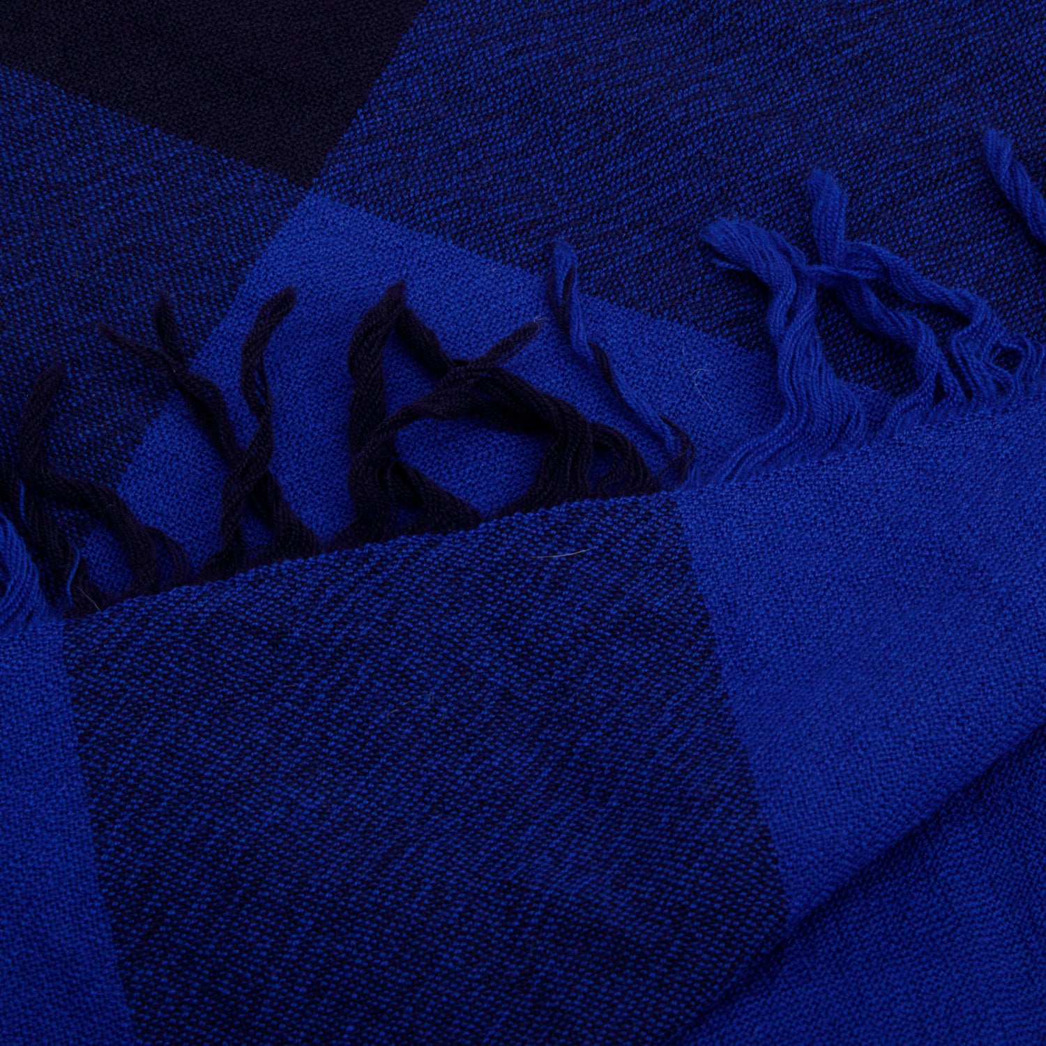 Burberry Blue Giant House Check Cashmere Silk Scarf