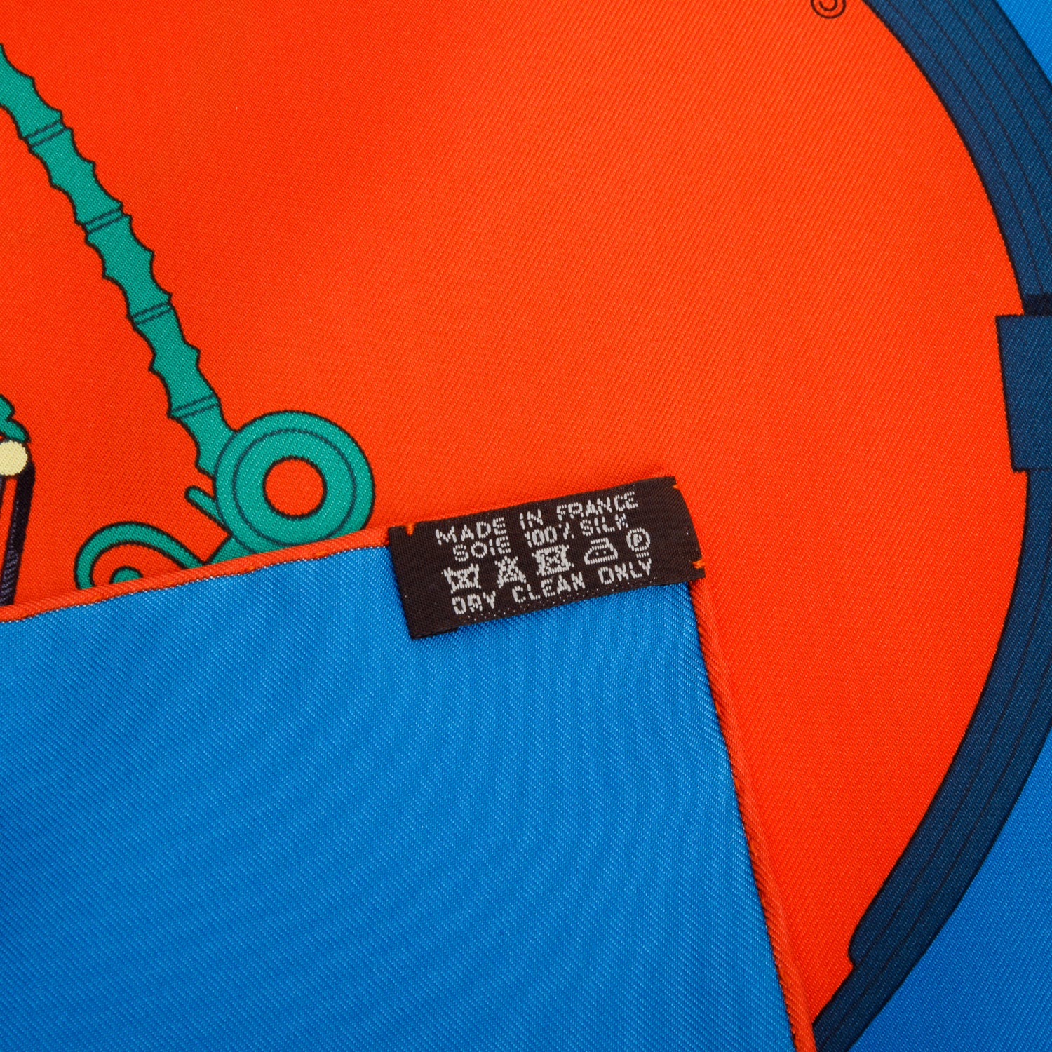 Hermes Cobalt Vermillo 'Springs' Silk Scarf 90 w/ Box & Receipt